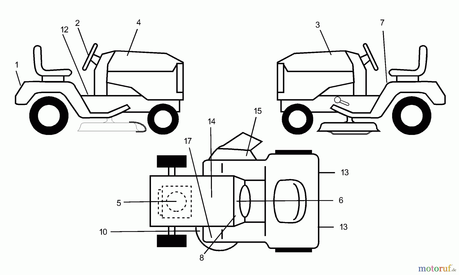  Husqvarna Rasen und Garten Traktoren GTVH 205 (954140102A) - Husqvarna Garden Tractor (1999-10 & After) Decals