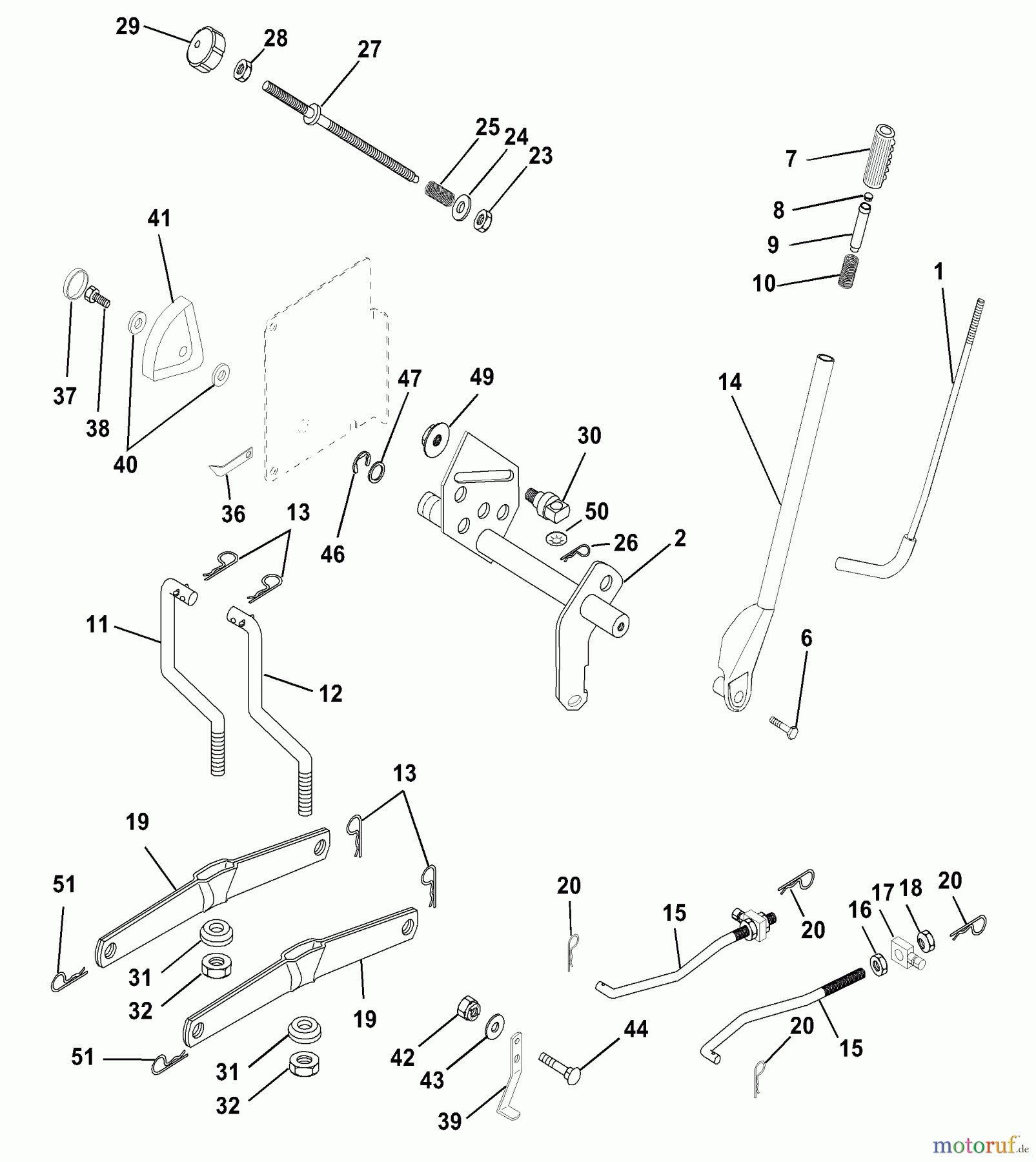 Husqvarna Rasen und Garten Traktoren GTVH 205 (954140102A) - Husqvarna Garden Tractor (1999-10 & After) Mower Lift