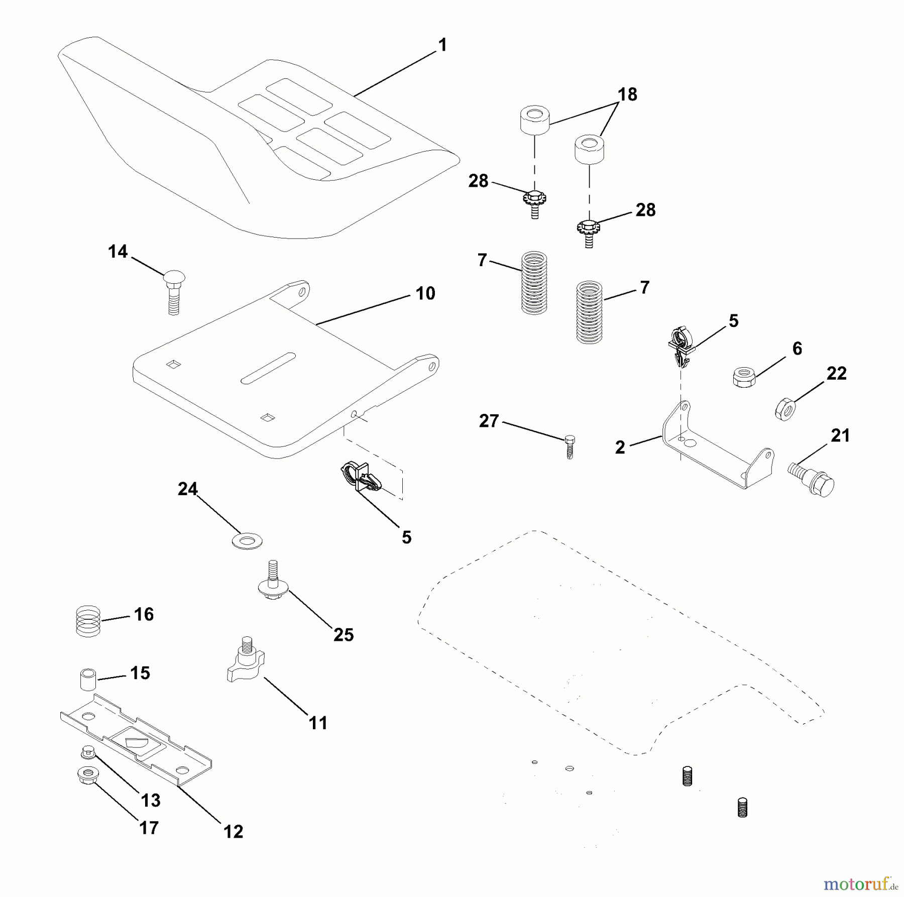 Husqvarna Rasen und Garten Traktoren GTVH 205 (954140102A) - Husqvarna Garden Tractor (1999-10 & After) Seat Assembly