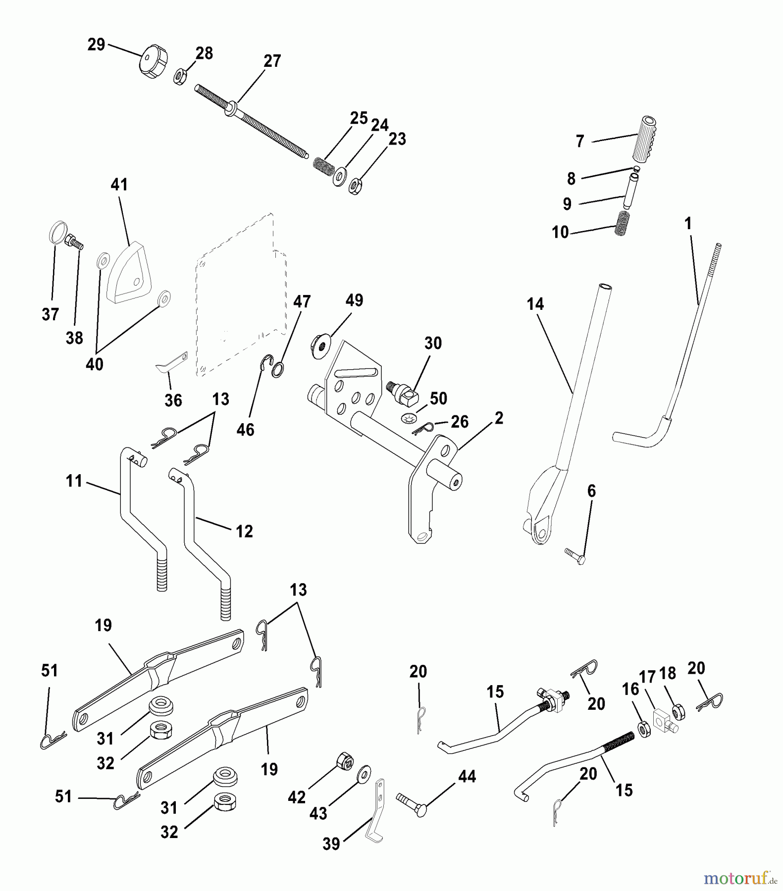 Husqvarna Rasen und Garten Traktoren GTVH 205 (954140102B) - Husqvarna Garden Tractor (2000-03 & After) Mower Lift