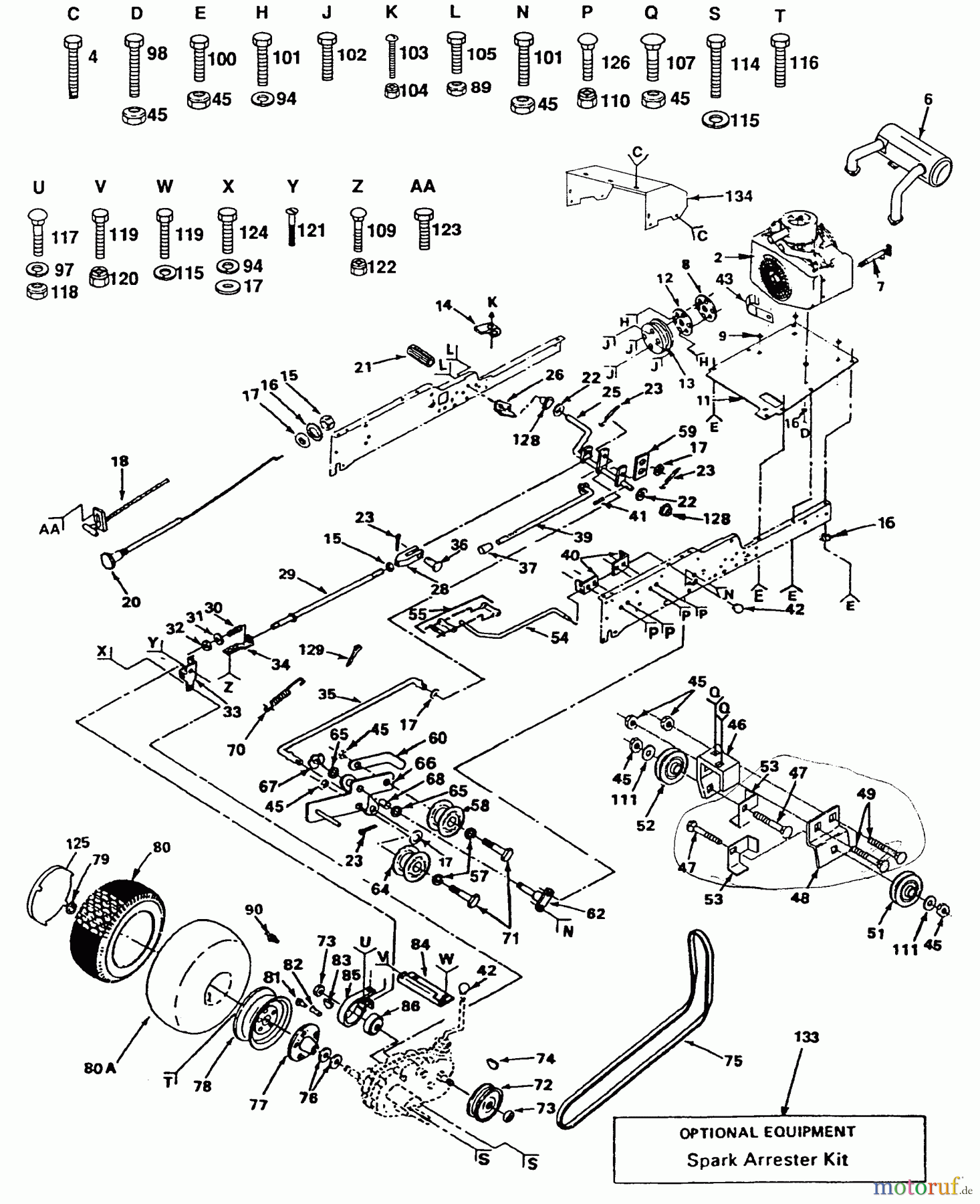 Husqvarna Rasen und Garten Traktoren HVGTK 180AR - Husqvarna Lawn Tractor (1990-03 & After) Ground Drive