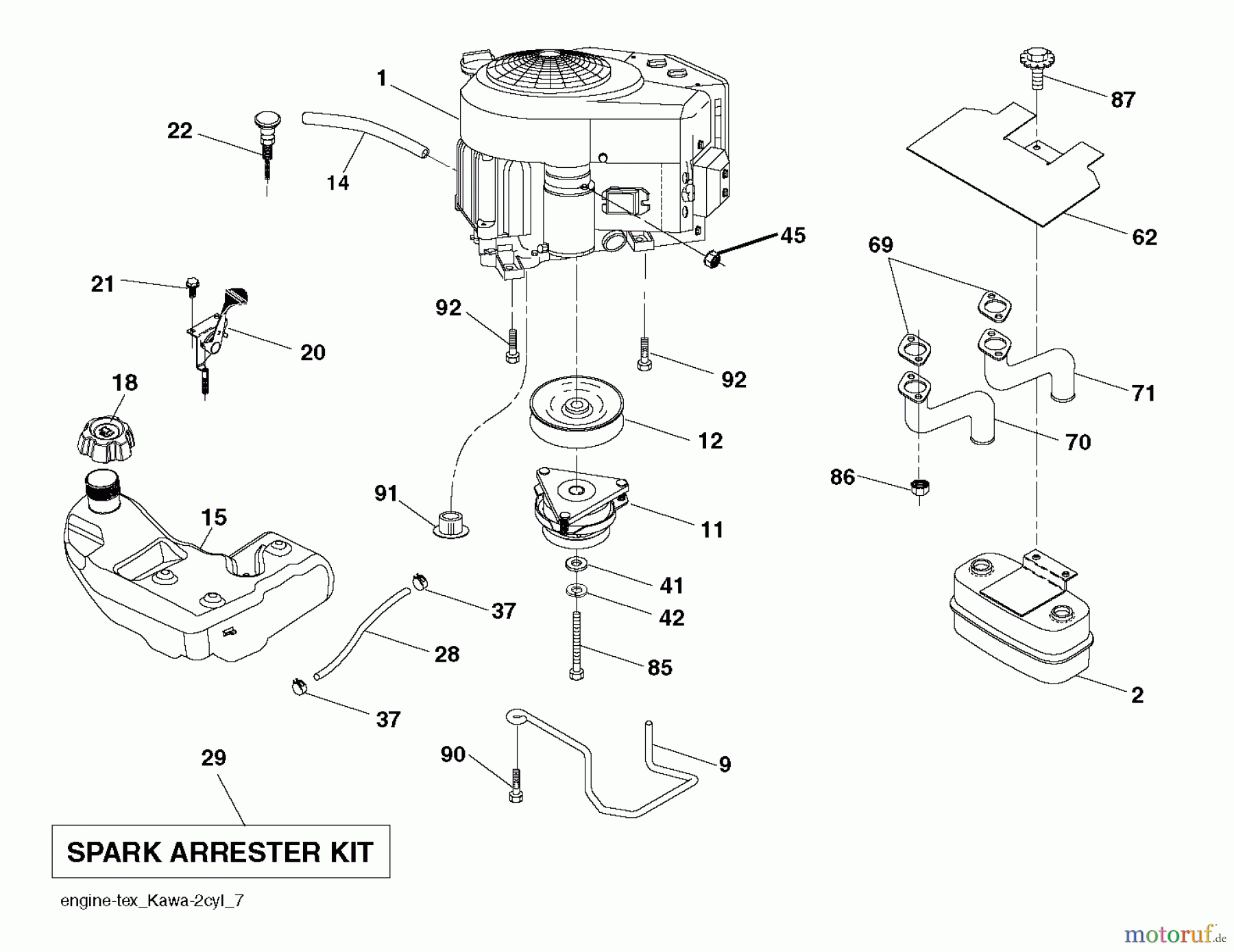 Husqvarna Rasen und Garten Traktoren LGT 24K54 (240471) - Husqvarna Lawn Tractor (2011-09 & After) ENGINE