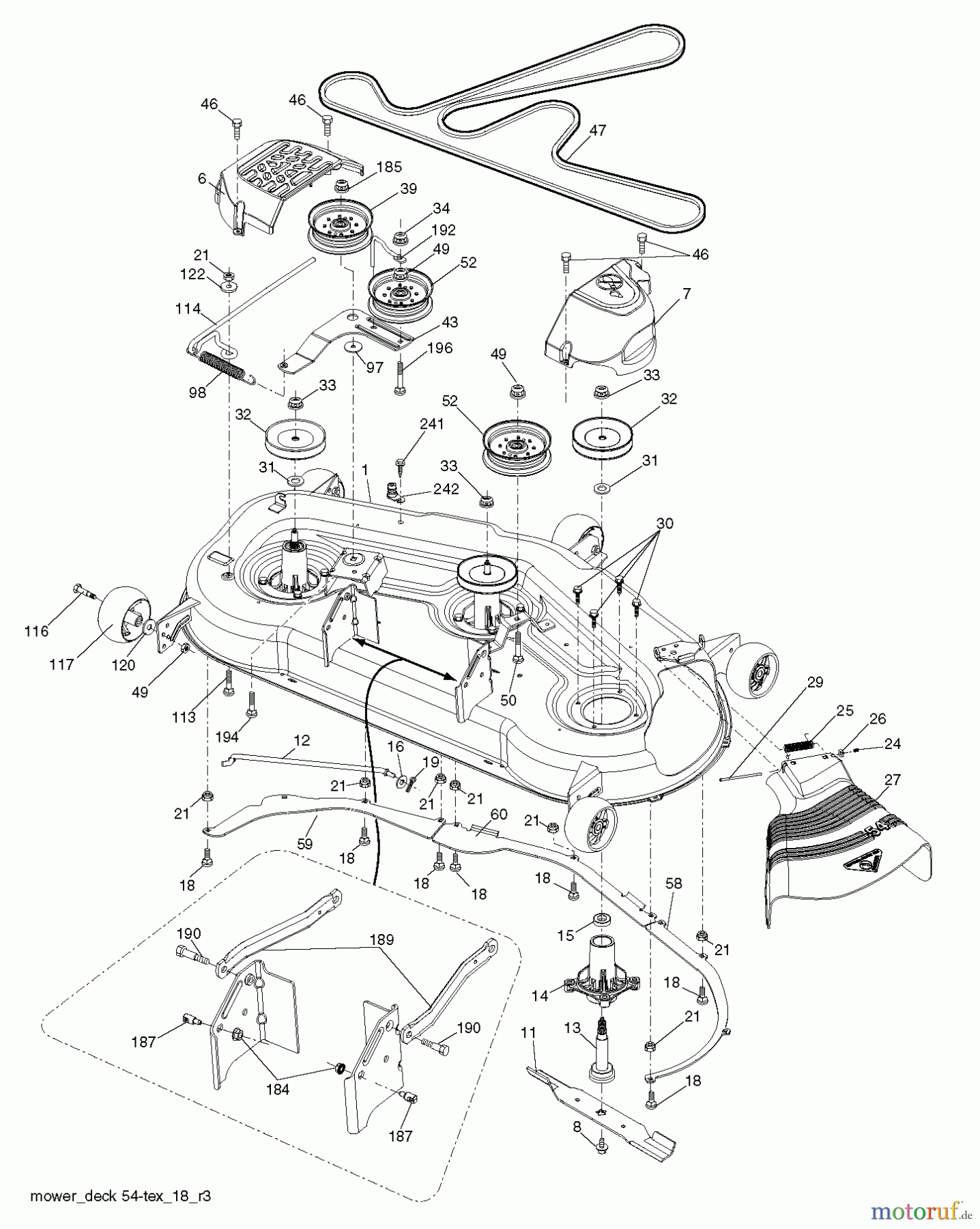 Husqvarna Rasen und Garten Traktoren LGT 24K54 (96043012701) - Husqvarna Lawn Tractor (2011-01 & After) MOWER DECK / CUTTING DECK