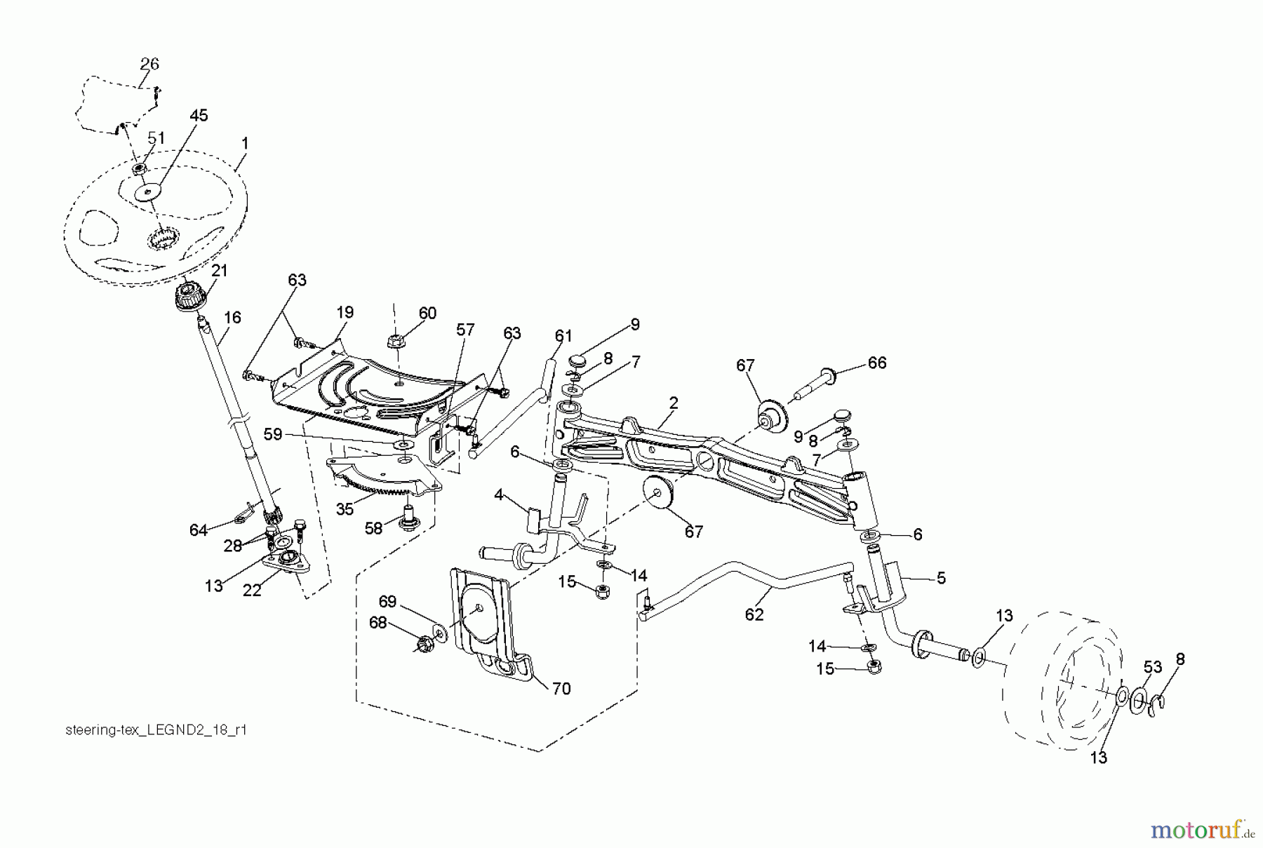 Husqvarna Rasen und Garten Traktoren LGT 24K54 (240471) - Husqvarna Lawn Tractor (2011-09 & After) STEERING