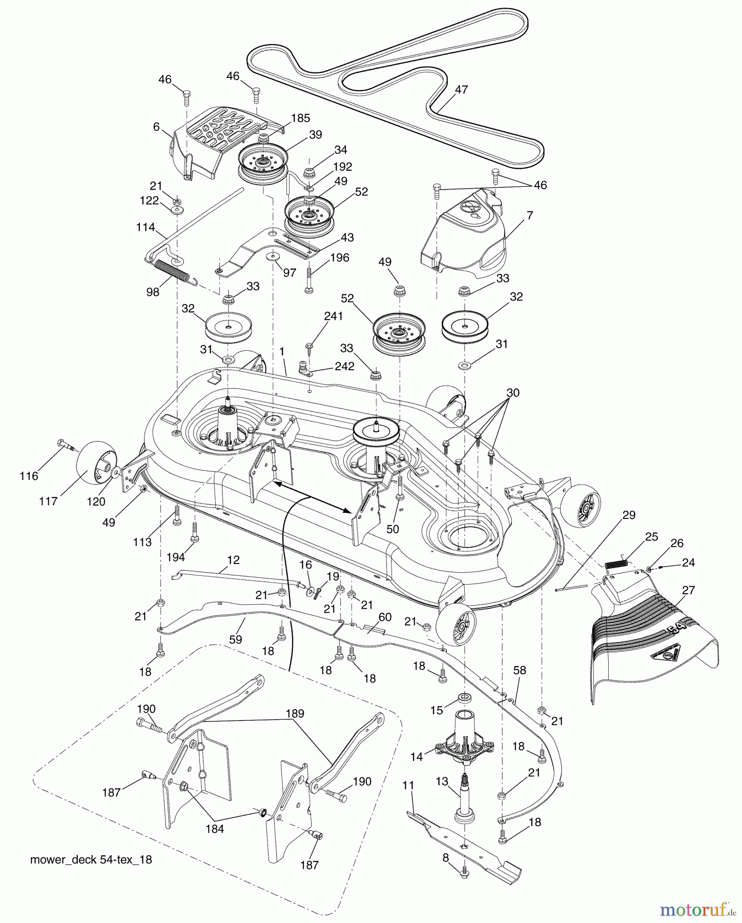 Husqvarna Rasen und Garten Traktoren LGT 2554 (96043007400) - Husqvarna Lawn Tractor (2009-09 & After) Mower Deck