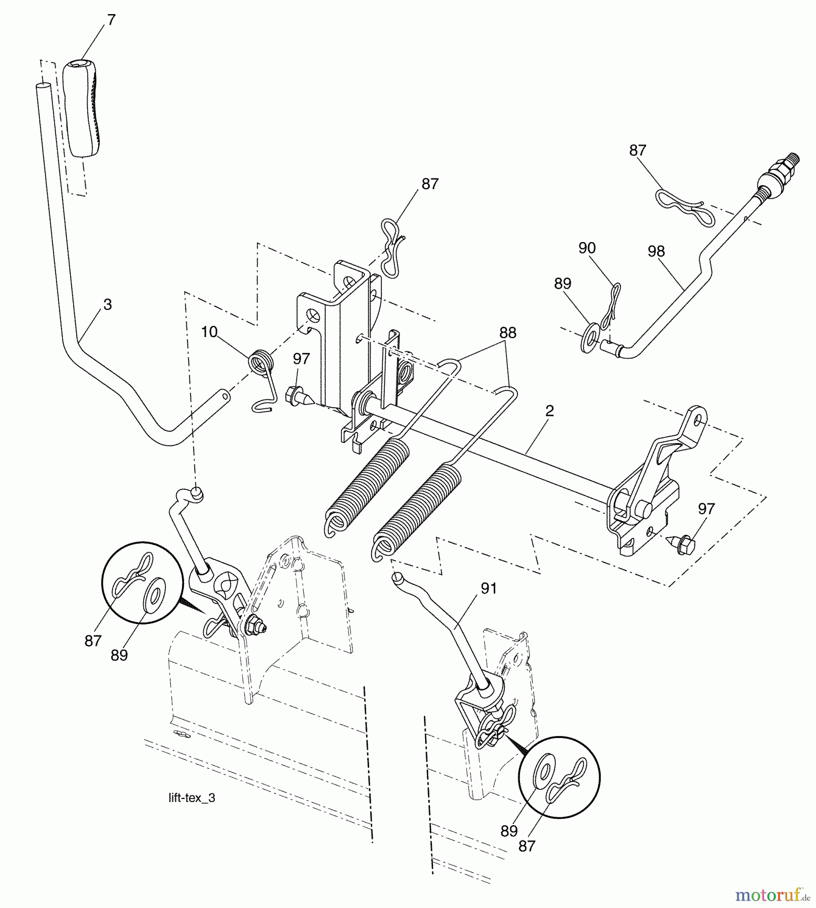 Husqvarna Rasen und Garten Traktoren LGT 2554 (96043007400) - Husqvarna Lawn Tractor (2009-09 & After) Mower Lift