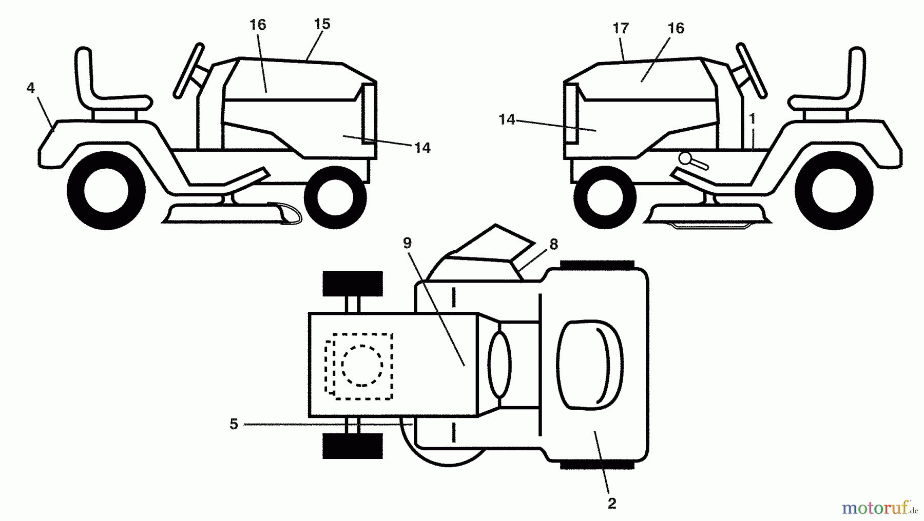 Husqvarna Rasen und Garten Traktoren LGT 2554 (96045001500) - Husqvarna Lawn Tractor (2009-01 & After) Decals