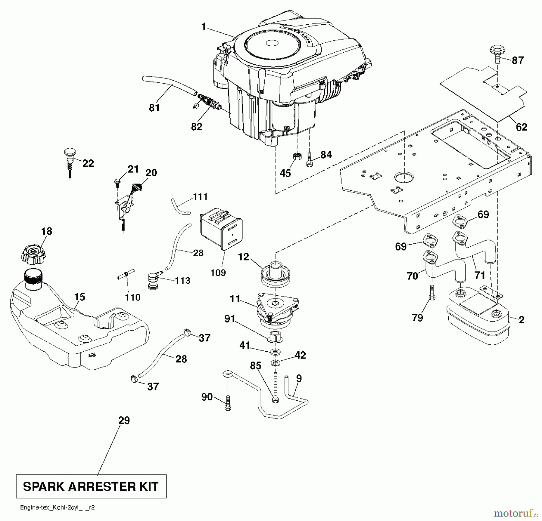 Husqvarna Rasen und Garten Traktoren LGT 2554 (96045001701) - Husqvarna Lawn Tractor (2012-03 & After) ENGINE
