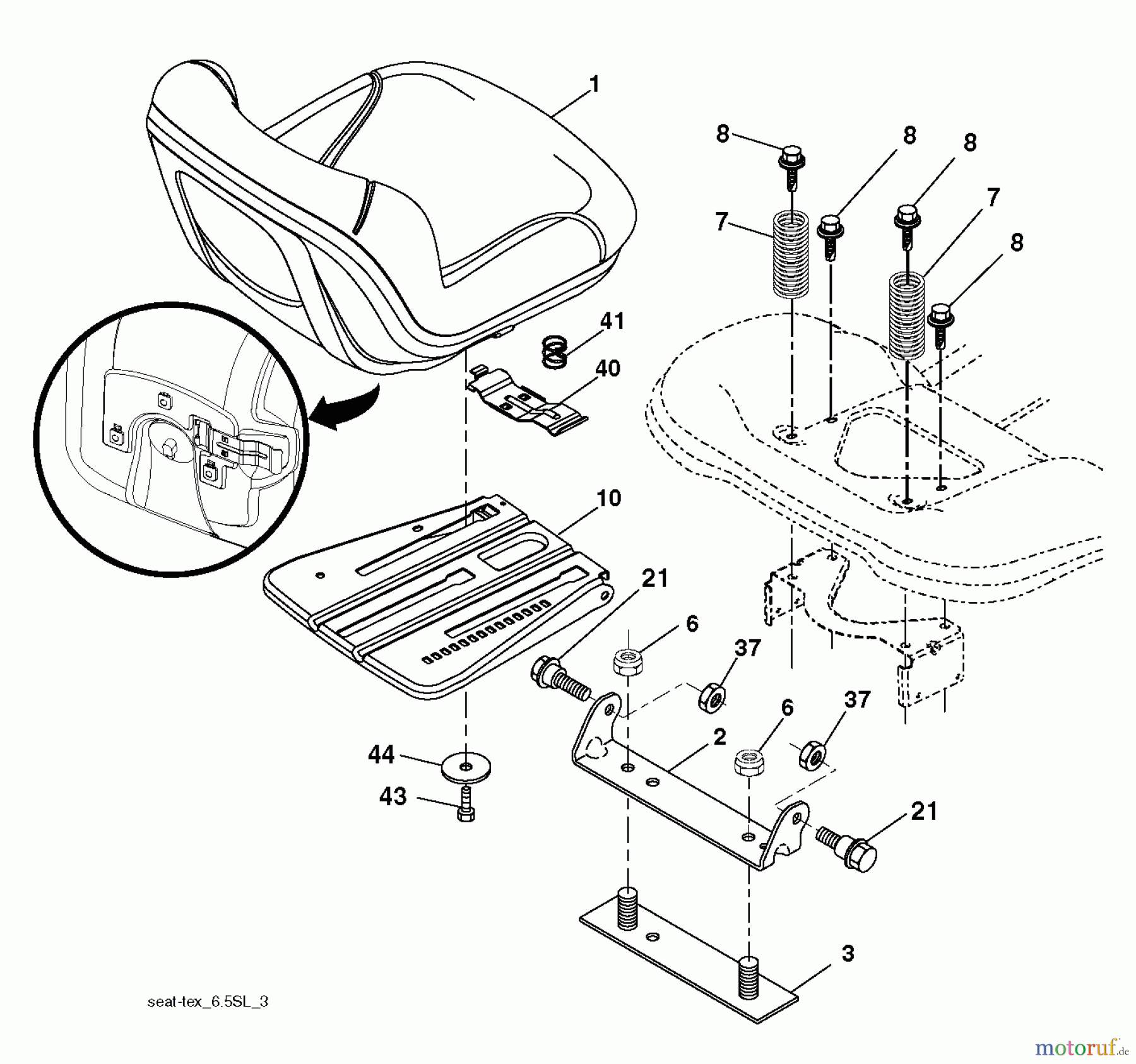 Husqvarna Rasen und Garten Traktoren LGT 2554 (96045001701) - Husqvarna Lawn Tractor (2012-03 & After) SEAT