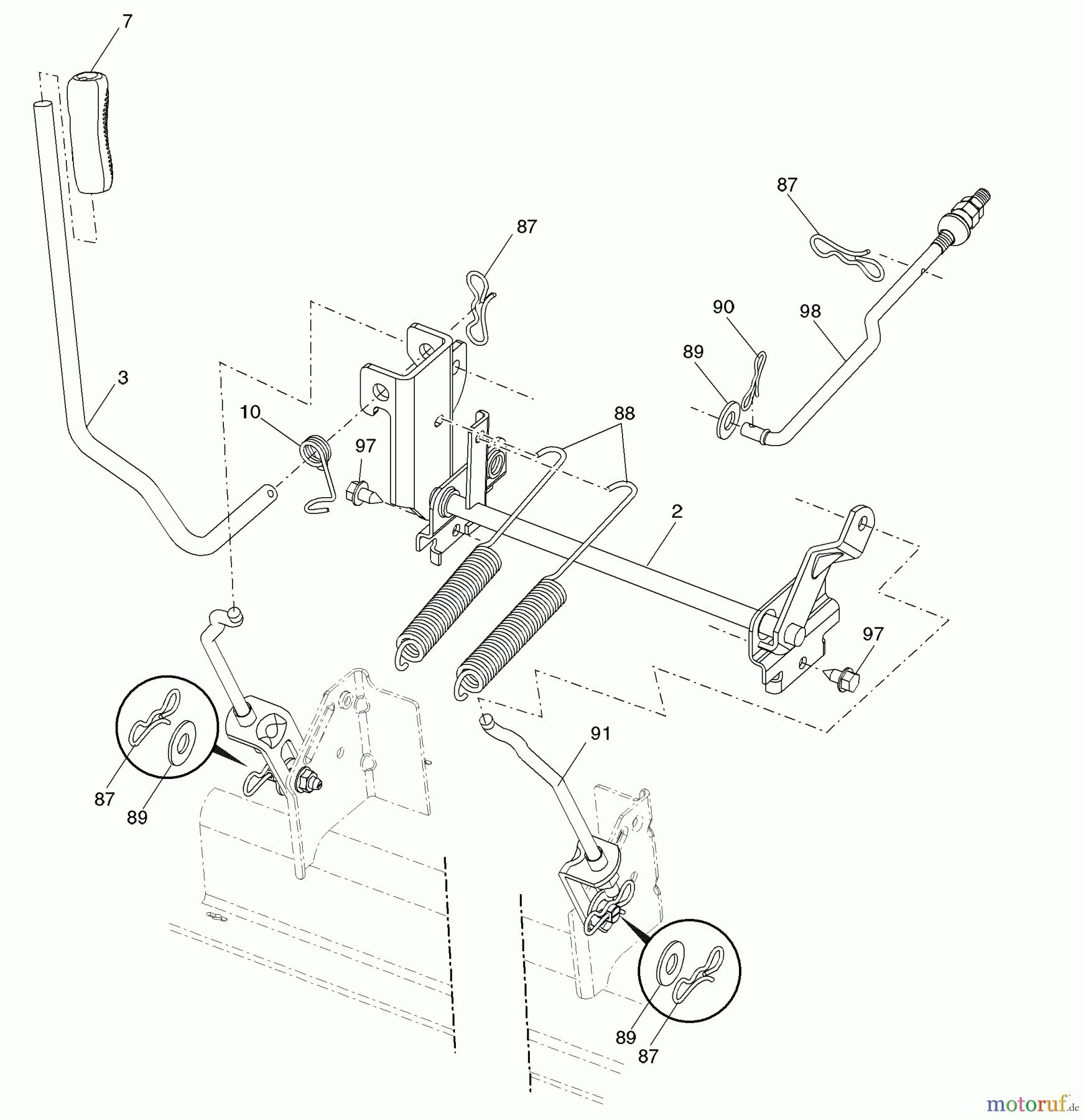 Husqvarna Rasen und Garten Traktoren LGT 2654 (96043003600) - Husqvarna Lawn Tractor (2007-05 & After) Mower Lift