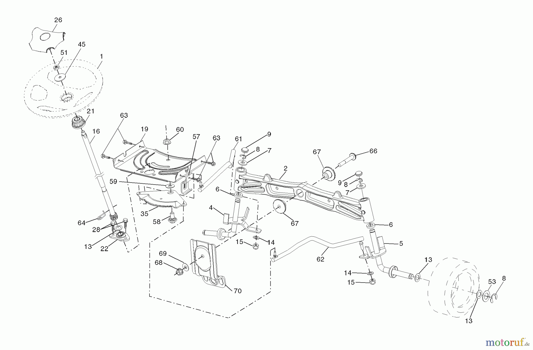 Husqvarna Rasen und Garten Traktoren LGT 2654 (96043003600) - Husqvarna Lawn Tractor (2007-05 & After) Steering Assembly