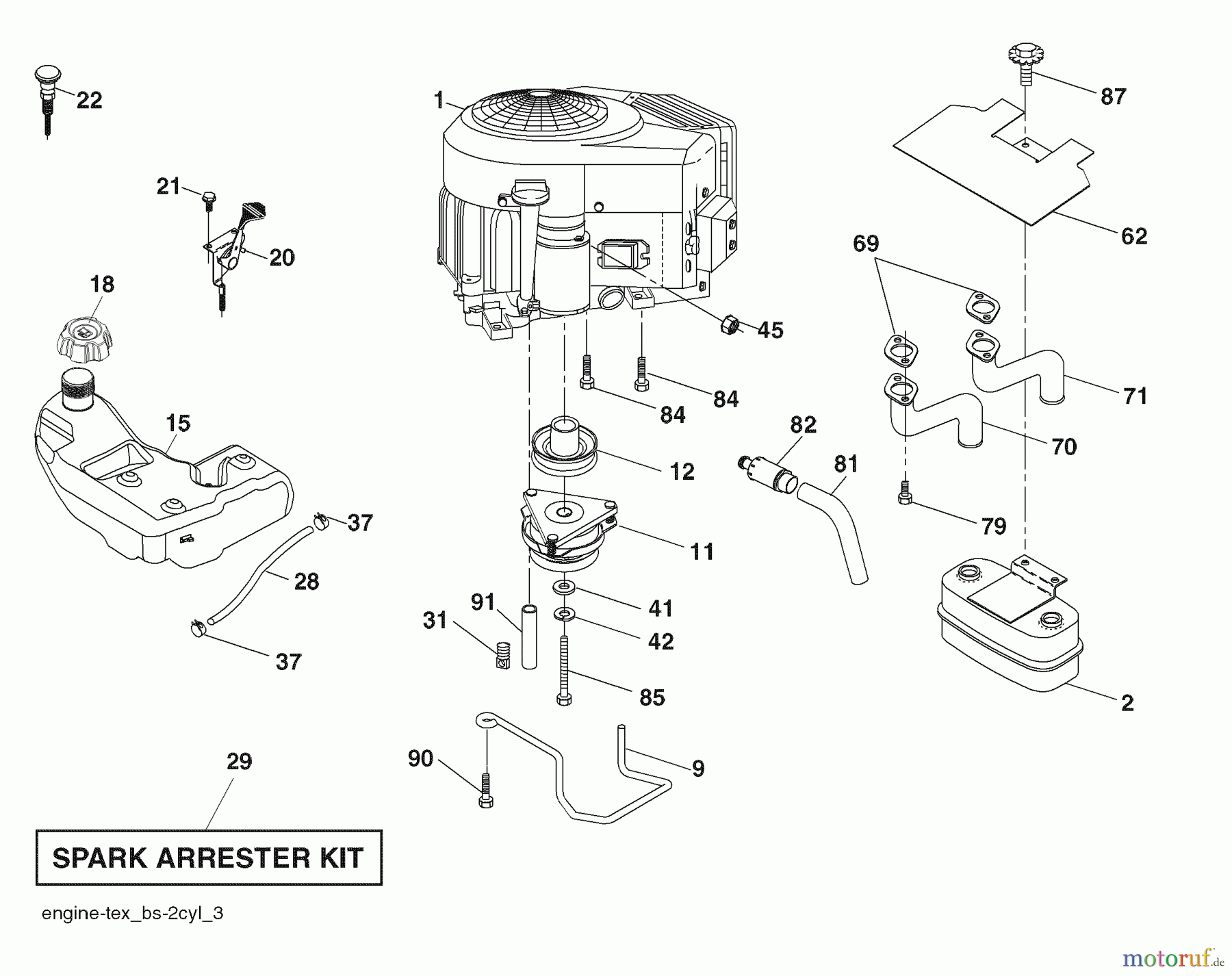 Husqvarna Rasen und Garten Traktoren LGT 2654 (96043003601) - Husqvarna Lawn Tractor (2008-01 & After) Engine