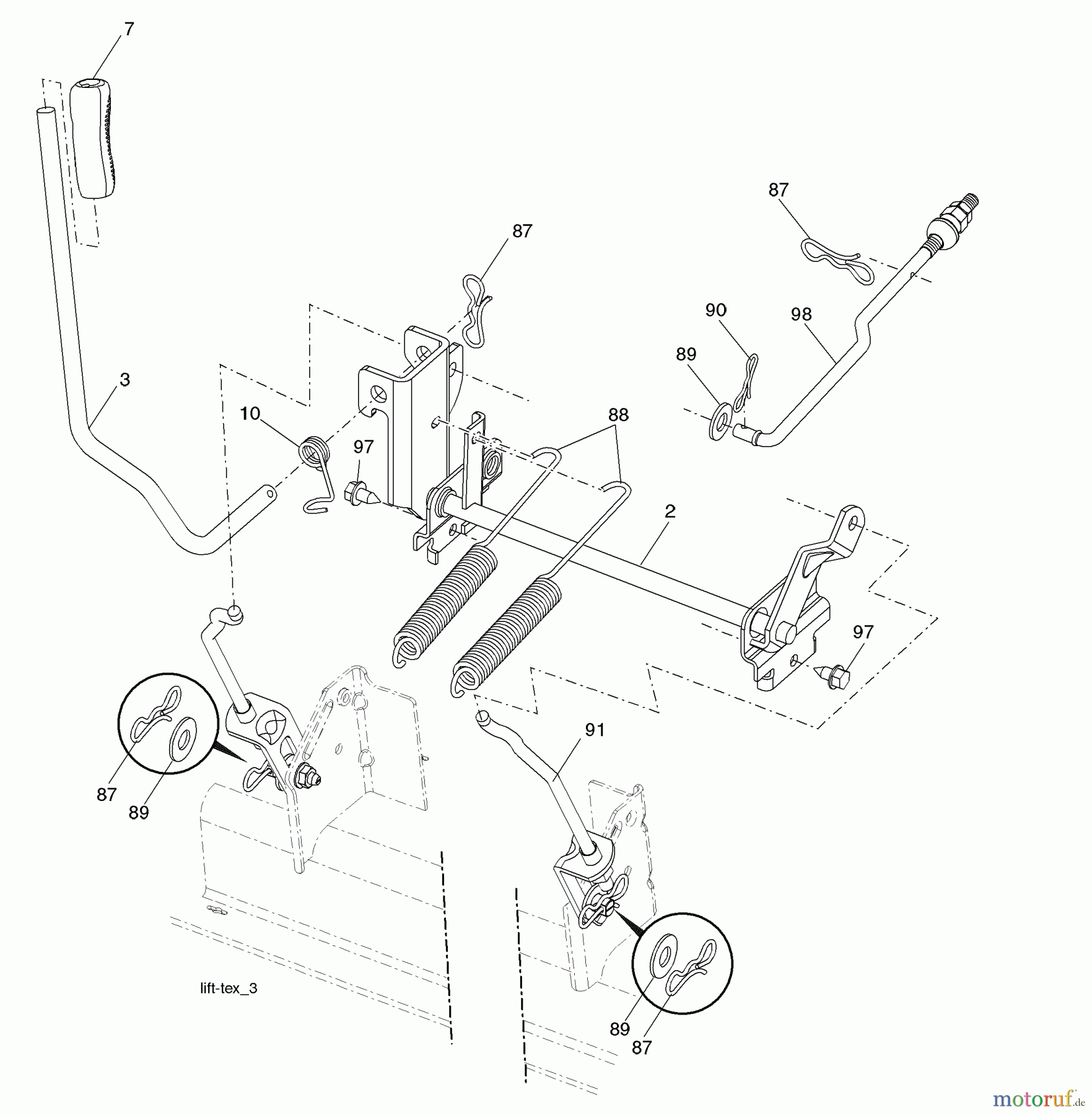 Husqvarna Rasen und Garten Traktoren LGT 2654 (96043003601) - Husqvarna Lawn Tractor (2008-01 & After) Mower Lift