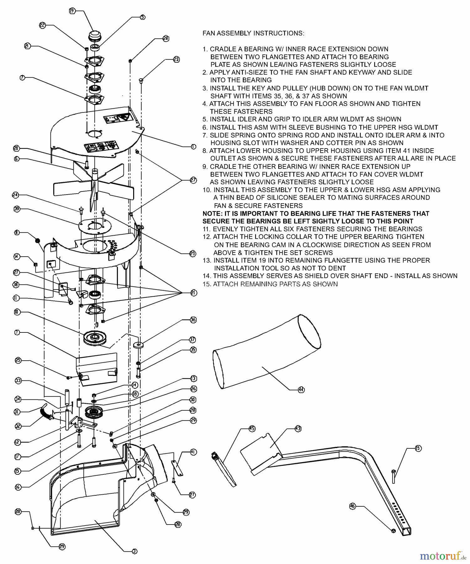 Husqvarna Zubehör, Rasenmäher / Mäher Husqvarna Spindle Driven Blower Fan & Drive Kit for Catcher System (2002-02 & After) Fan Assembly