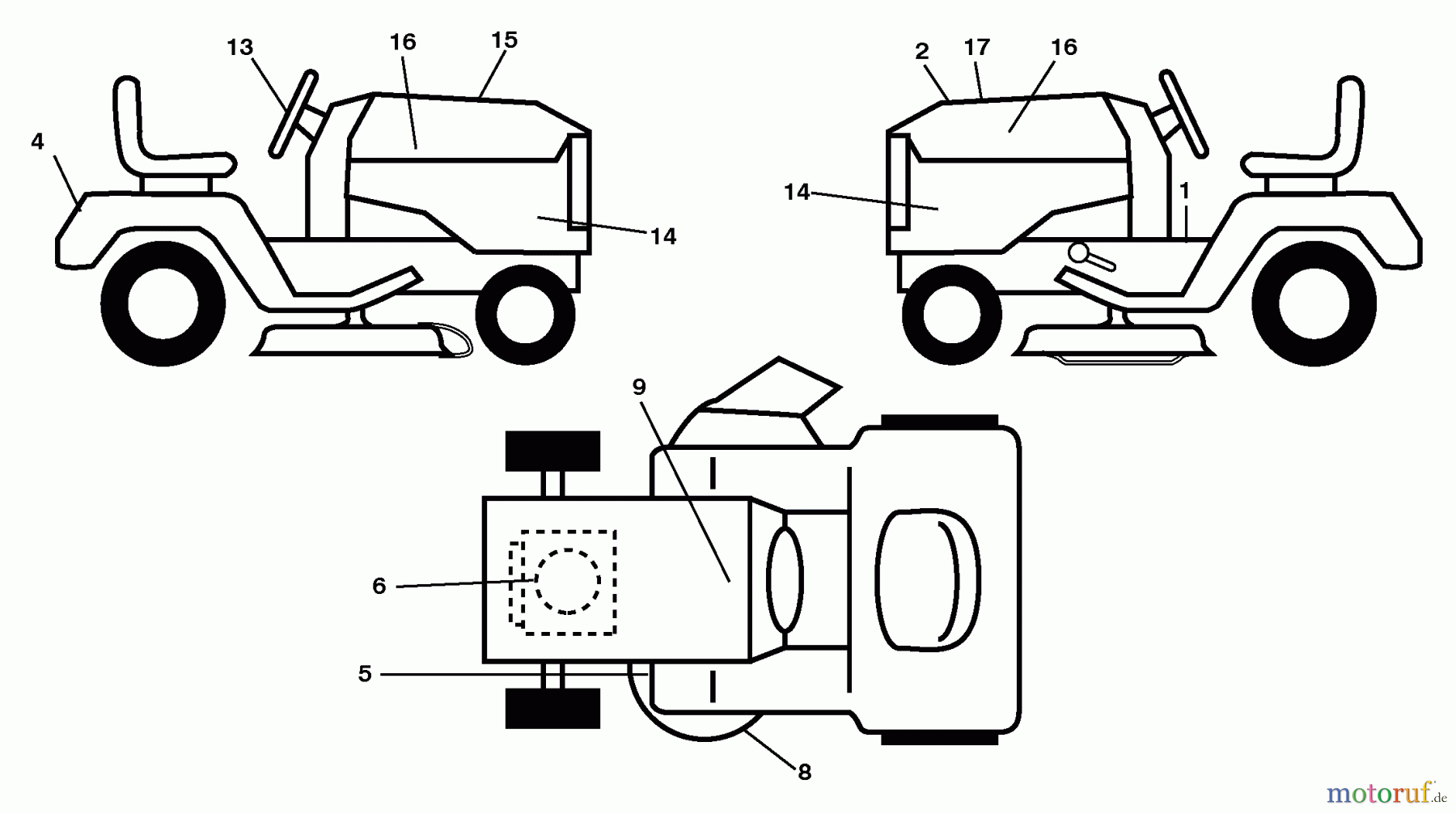 Husqvarna Rasen und Garten Traktoren LGT 2654 (96045000700) - Husqvarna Lawn Tractor (2006-11 & After) Decals