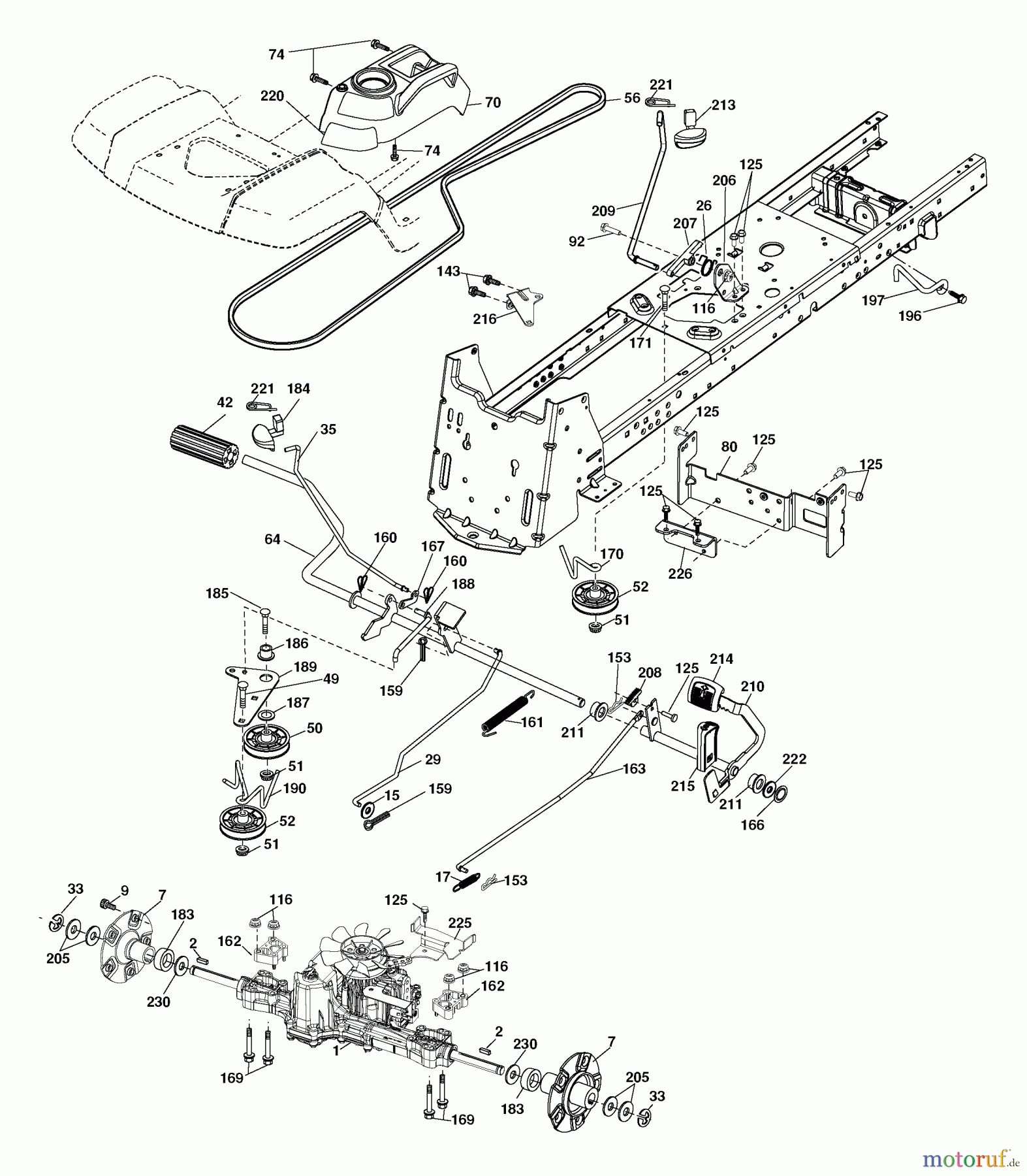 Husqvarna Rasen und Garten Traktoren LGT 2654 (96045000700) - Husqvarna Lawn Tractor (2006-11 & After) Drive