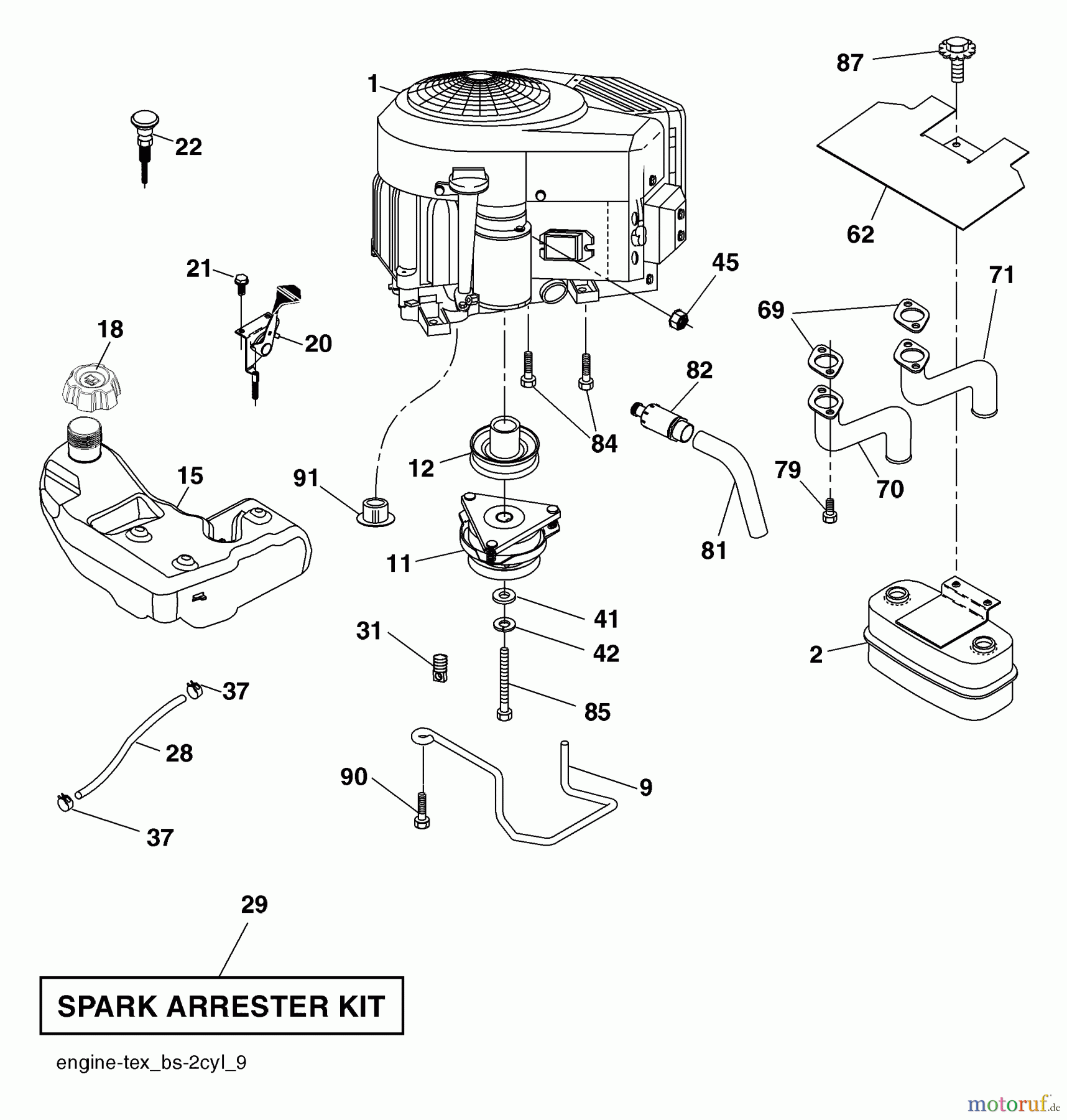 Husqvarna Rasen und Garten Traktoren LGT 2654 (96045000702) - Husqvarna Lawn Tractor (2008-03 & After) Engine