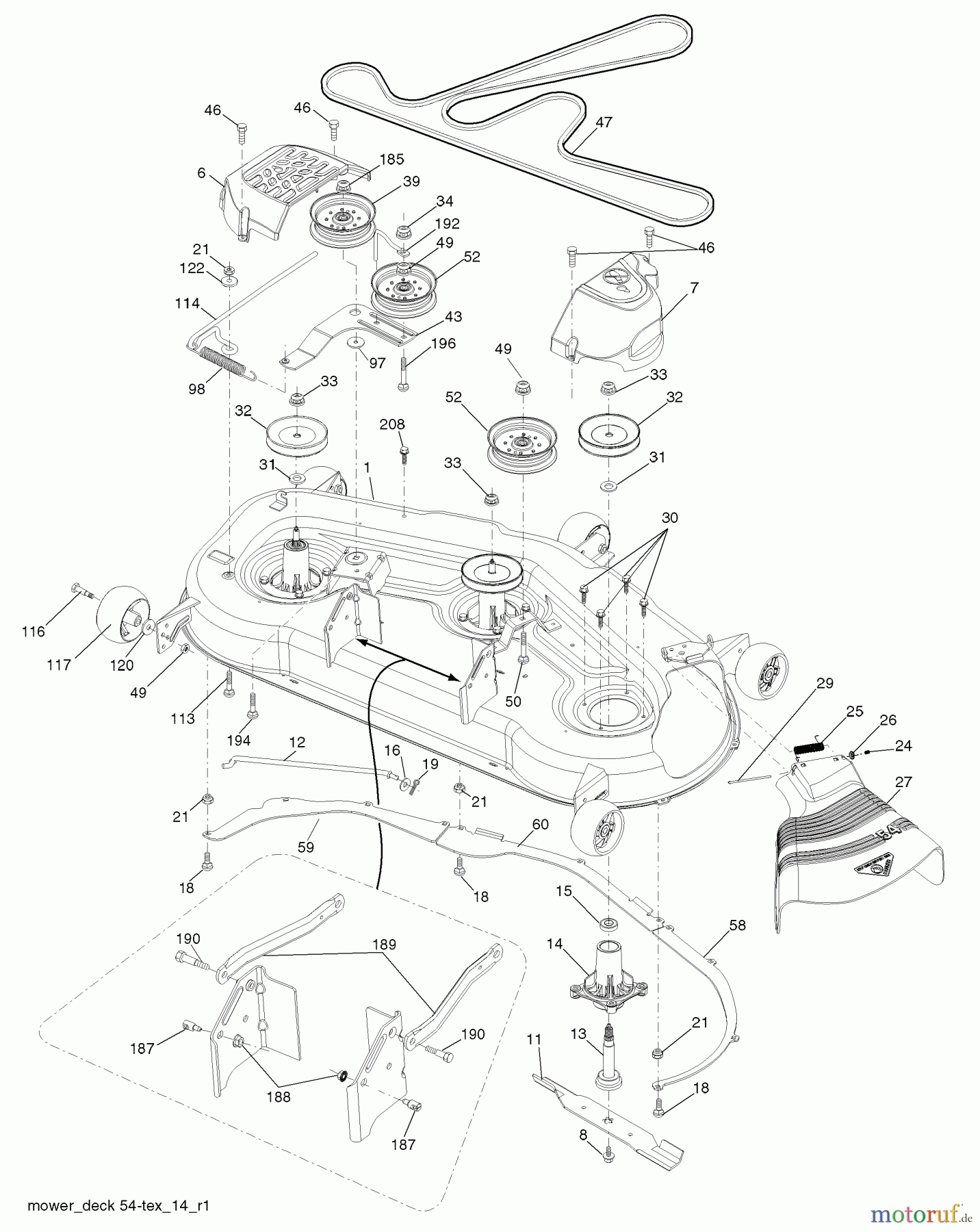 Husqvarna Rasen und Garten Traktoren LGT 2654 (96045000702) - Husqvarna Lawn Tractor (2008-03 & After) Mower Deck