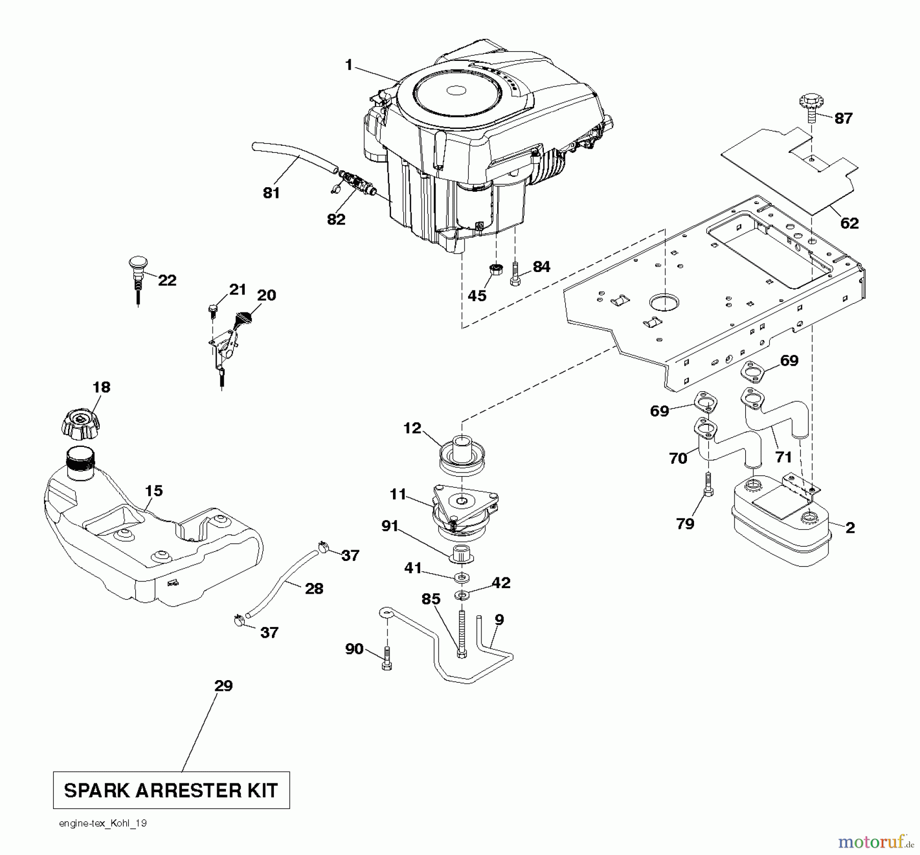 Husqvarna Rasen und Garten Traktoren LGT 2654 (96045003701) - Husqvarna Lawn Tractor (2012-09 & After) ENGINE