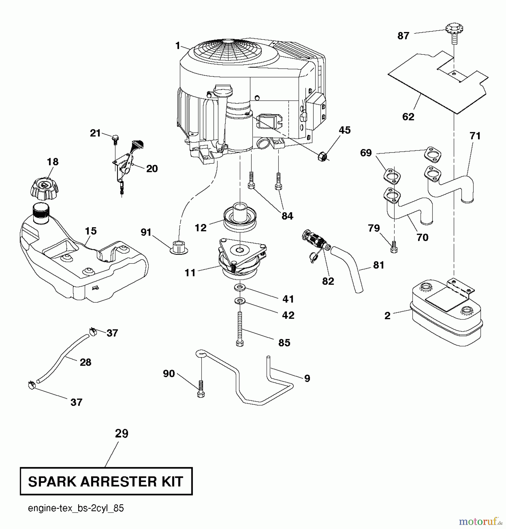 Husqvarna Rasen und Garten Traktoren LGT 2654 (96045004000) - Husqvarna Lawn Tractor (2012-05 & After) ENGINE