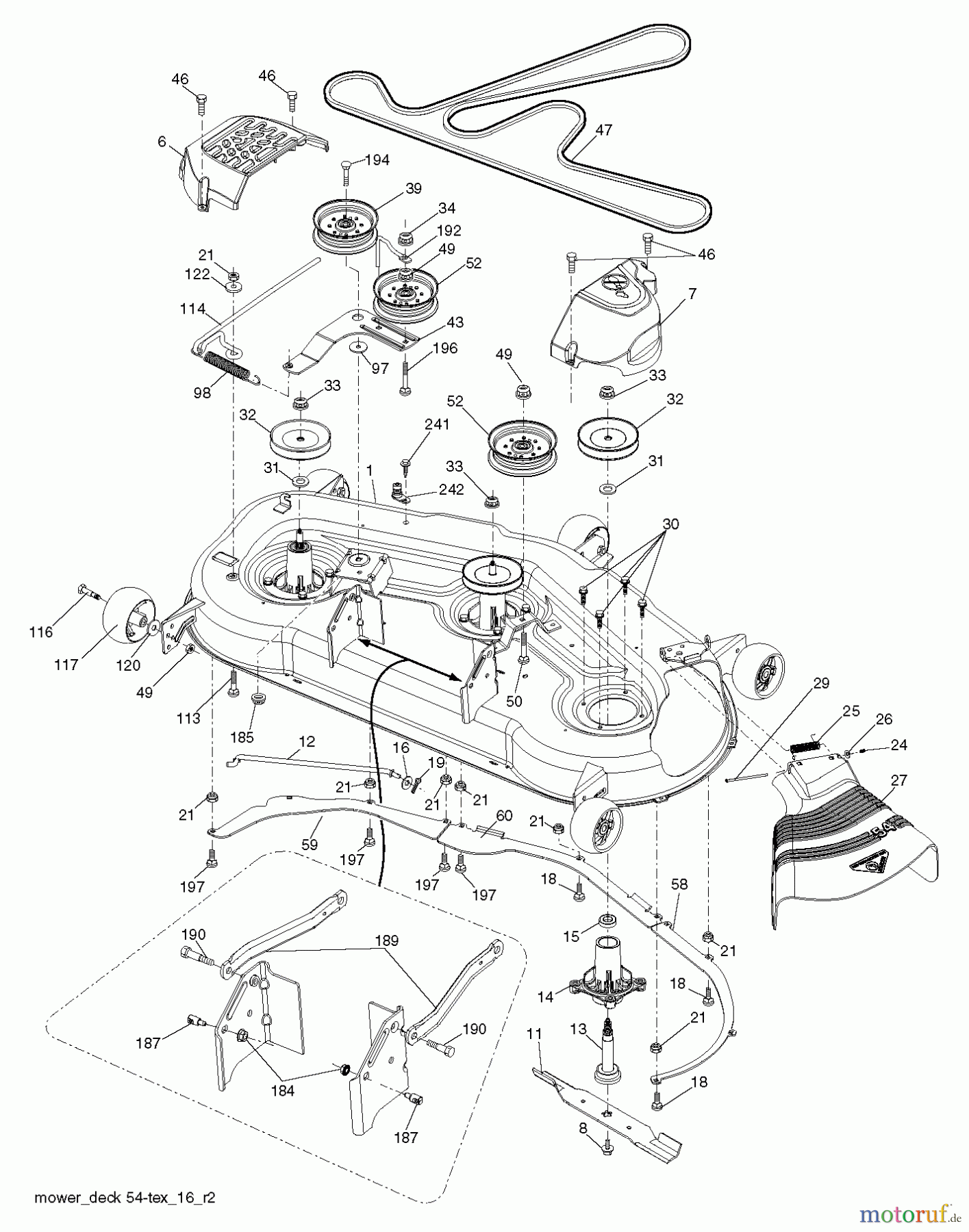 Husqvarna Rasen und Garten Traktoren LGT 2654 (96045004000) - Husqvarna Lawn Tractor (2012-05 & After) MOWER DECK / CUTTING DECK