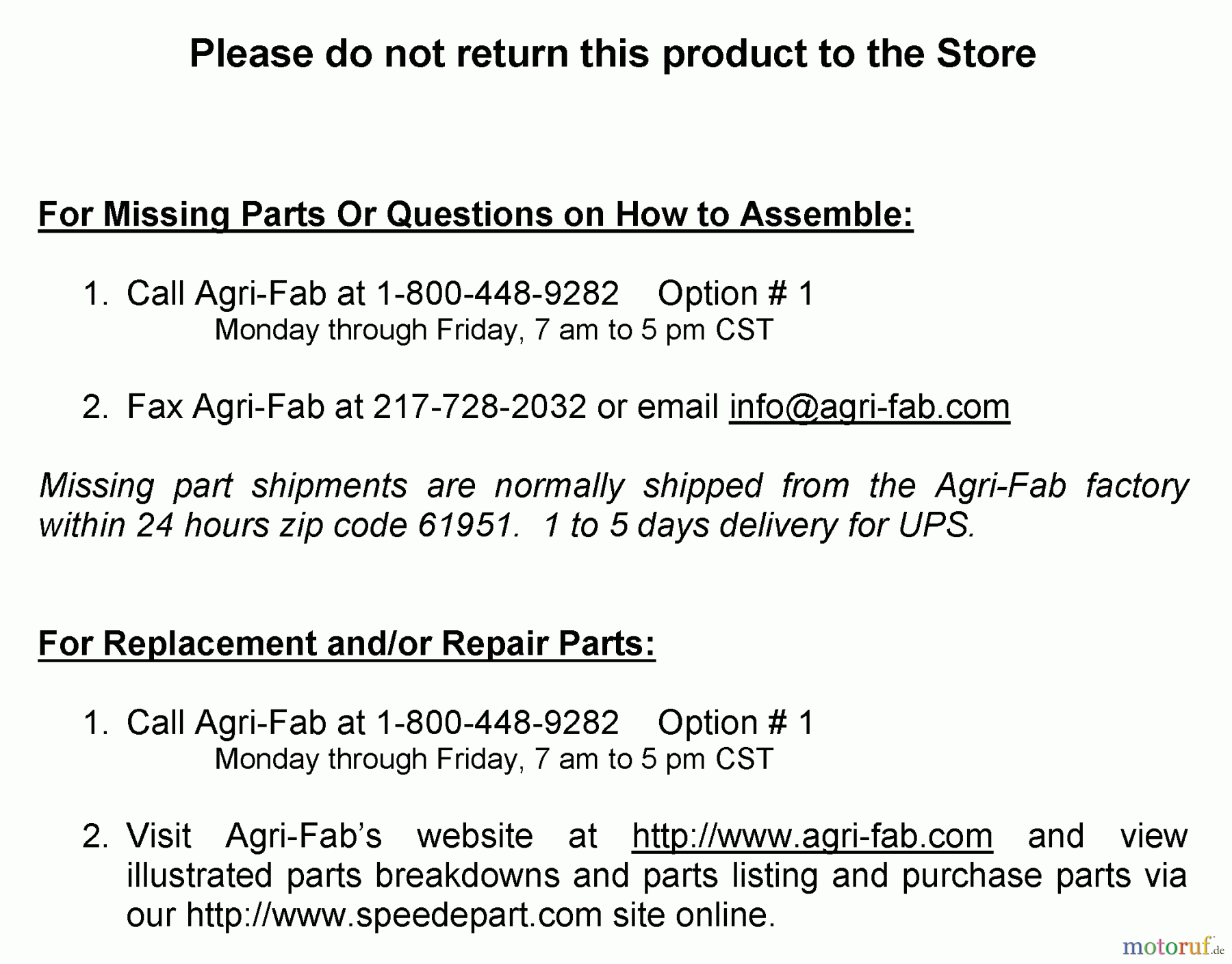 Husqvarna Zubehör, Rasenmäher / Mäher 531308153 - Husqvarna Weight Bracket Kit (2006-03 & After) Agri - Fab Parts Information