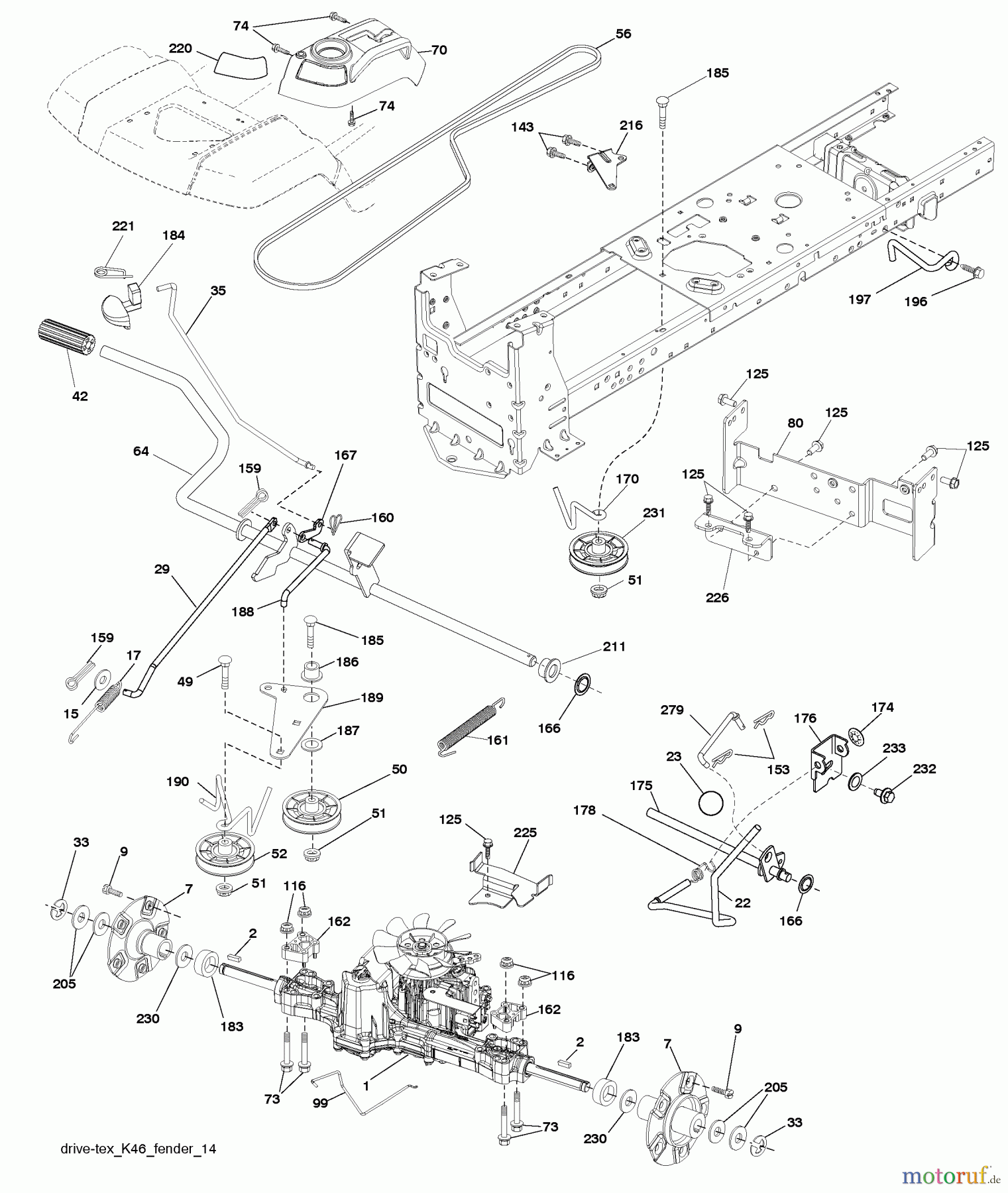 Husqvarna Rasen und Garten Traktoren LGTH 2454 (289580) - Husqvarna Lawn Tractor (2010-03 & After) Drive