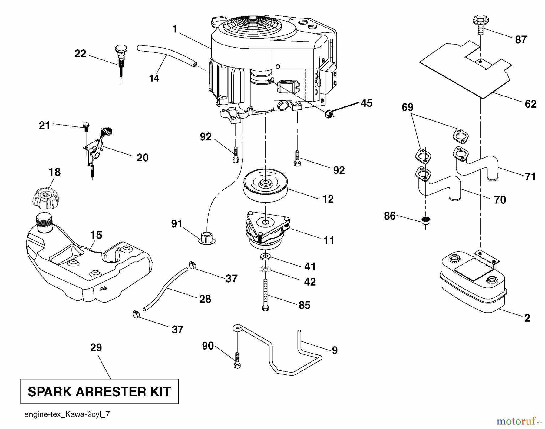 Husqvarna Rasen und Garten Traktoren LGTH 2454 (289580) - Husqvarna Lawn Tractor (2010-03 & After) Engine