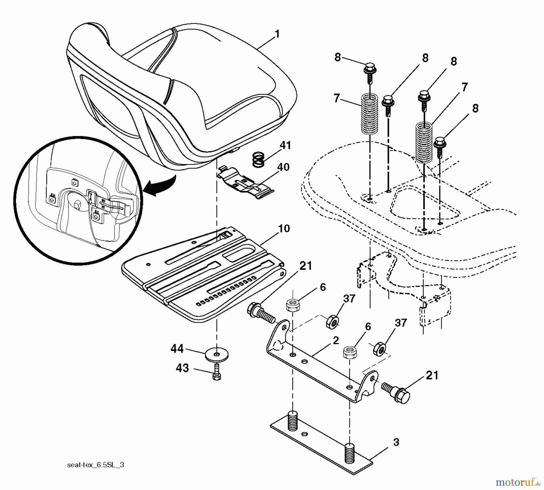 Husqvarna Rasen und Garten Traktoren LGT 2654 (96045004000) - Husqvarna Lawn Tractor (2012-05 & After) SEAT