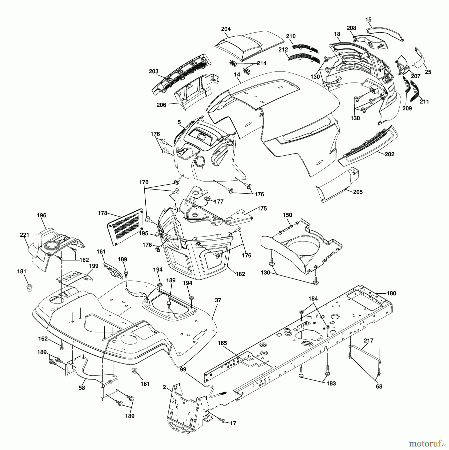 Husqvarna Rasen und Garten Traktoren LOYTH 20F42T (96045000200) - Husqvarna Lawn Tractor (2006-02 & After) Chassis And Enclosures