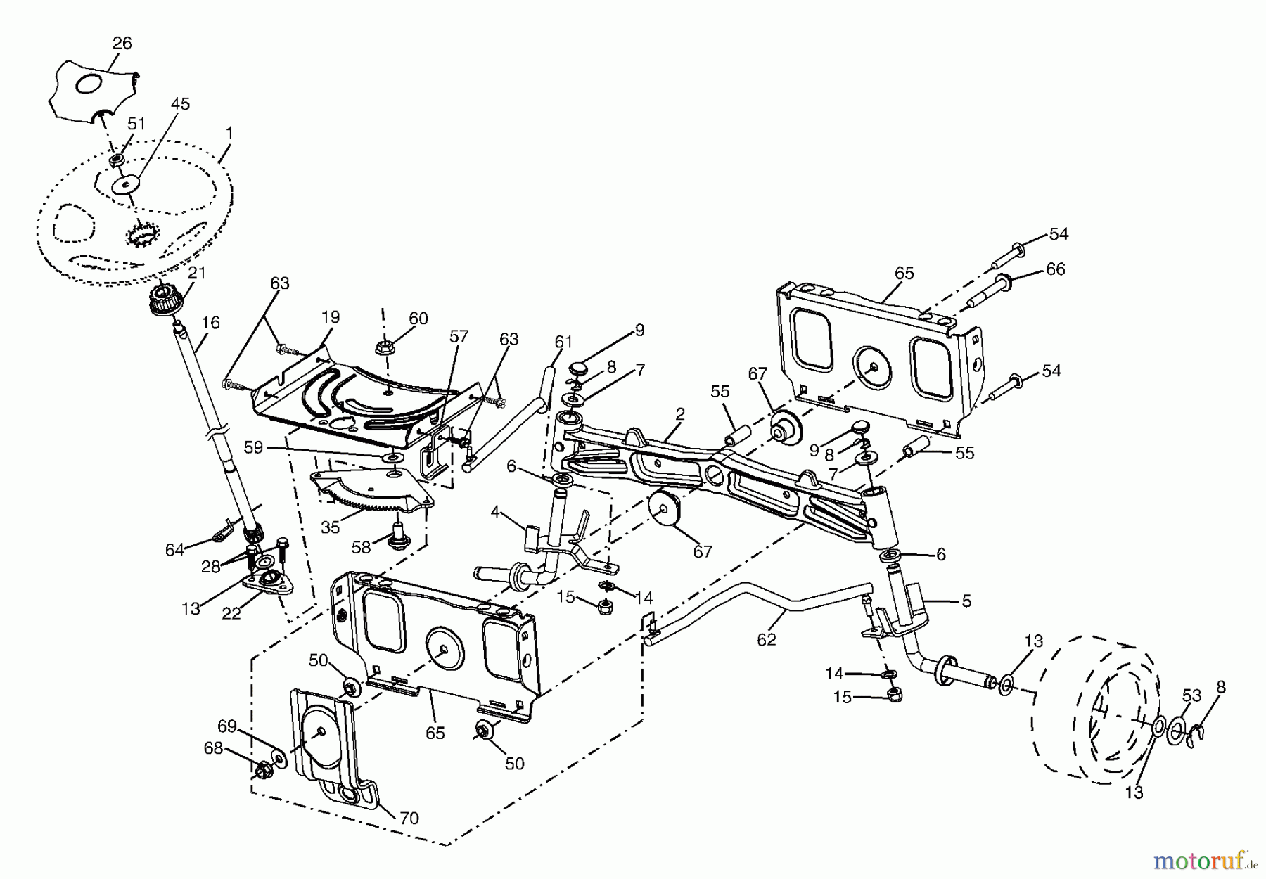 Husqvarna Rasen und Garten Traktoren LOYTH 20F42T (96045000201) - Husqvarna Lawn Tractor (2006-02 & After) Steering Assembly