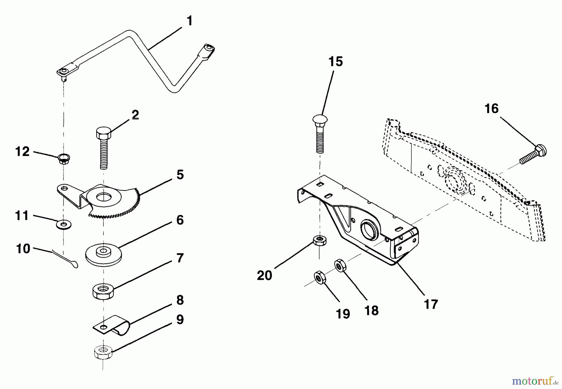 Husqvarna Rasen und Garten Traktoren LR 100 (954000572) - Husqvarna Lawn Tractor (1995-03 & After) Sector Gear/Axle Support
