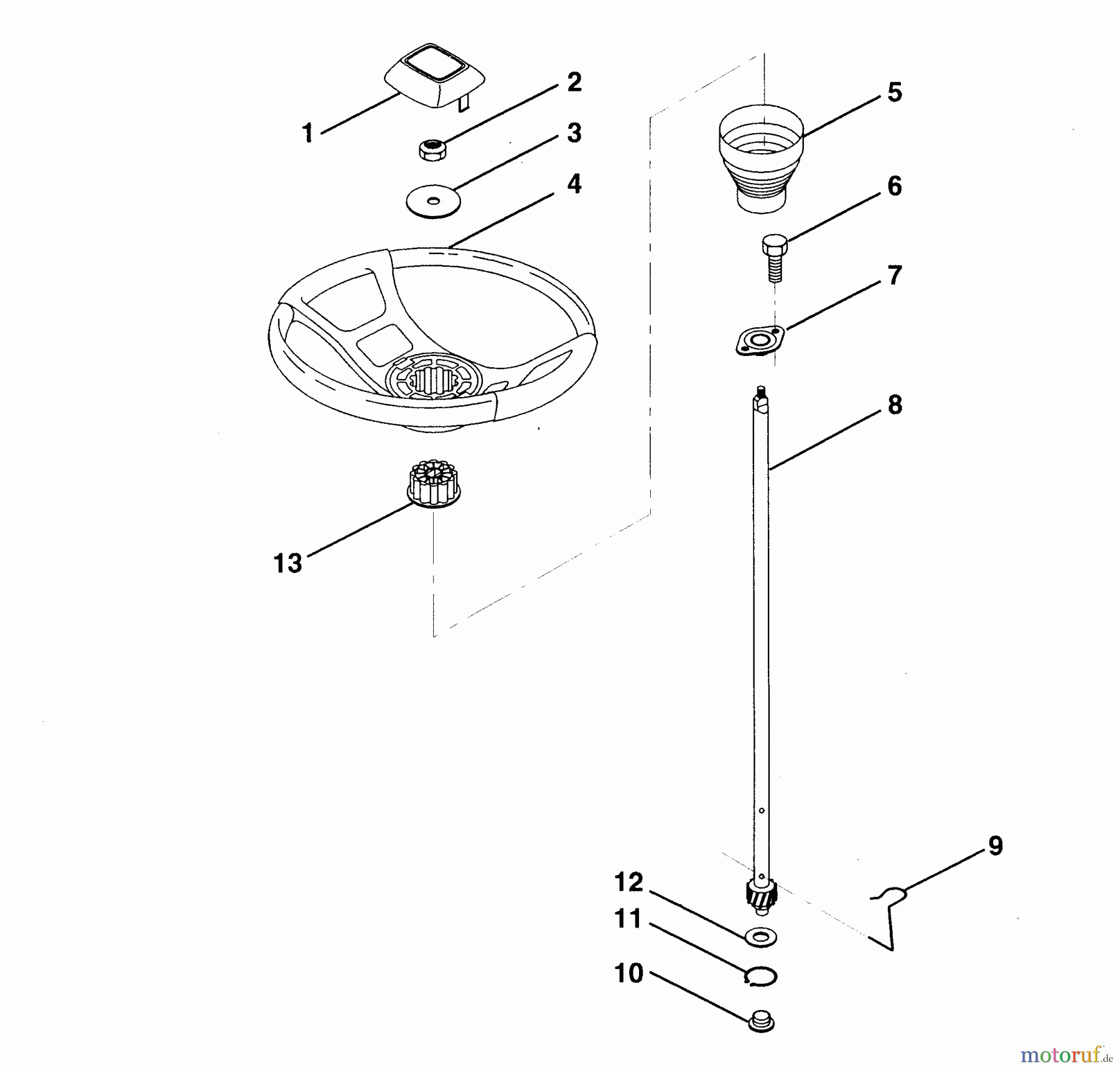 Husqvarna Rasen und Garten Traktoren LR 100 (954000572) - Husqvarna Lawn Tractor (1995-03 & After) Steering Wheel Assembly
