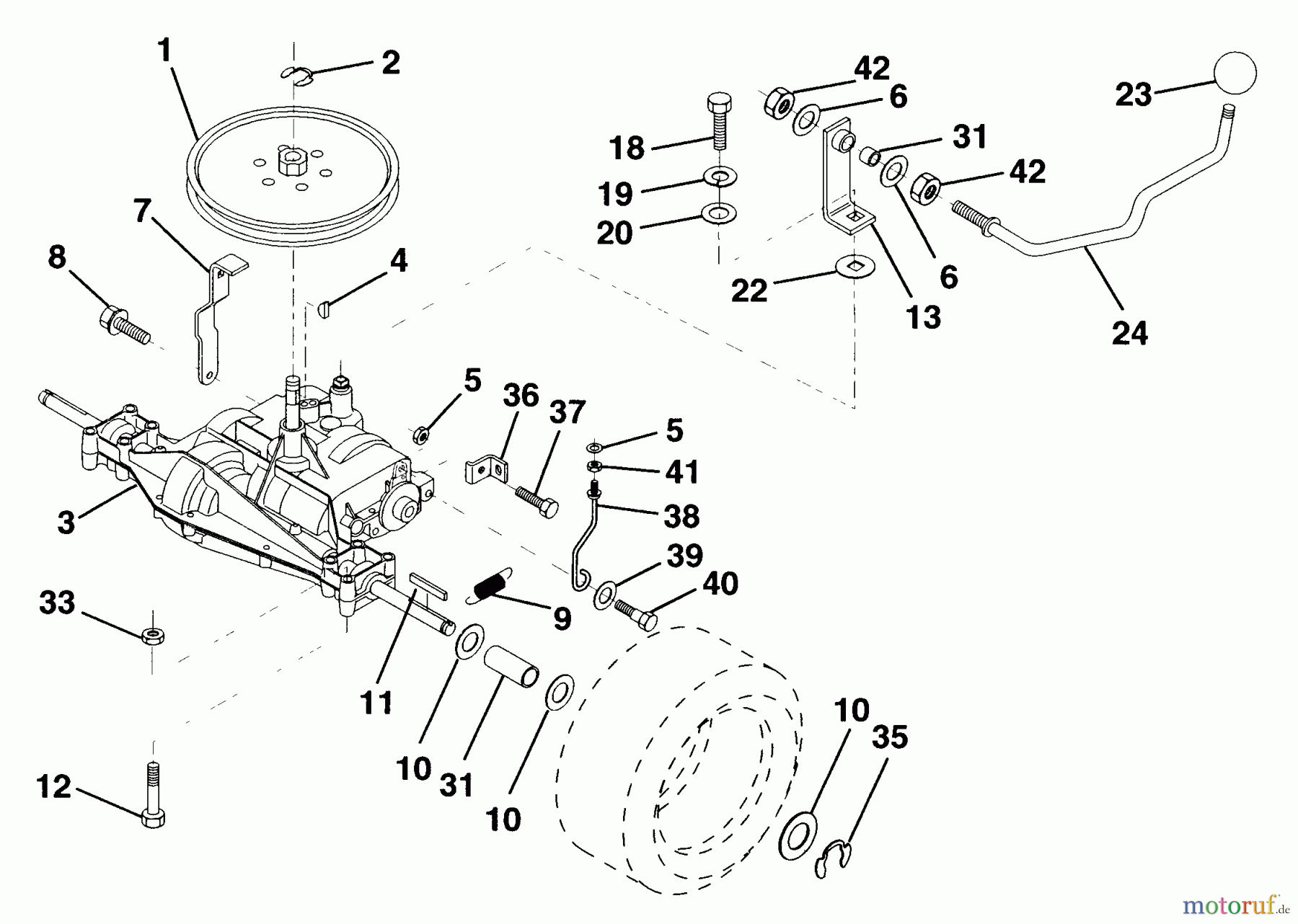 Husqvarna Rasen und Garten Traktoren LR 100 (954000572) - Husqvarna Lawn Tractor (1995-03 & After) Transaxle