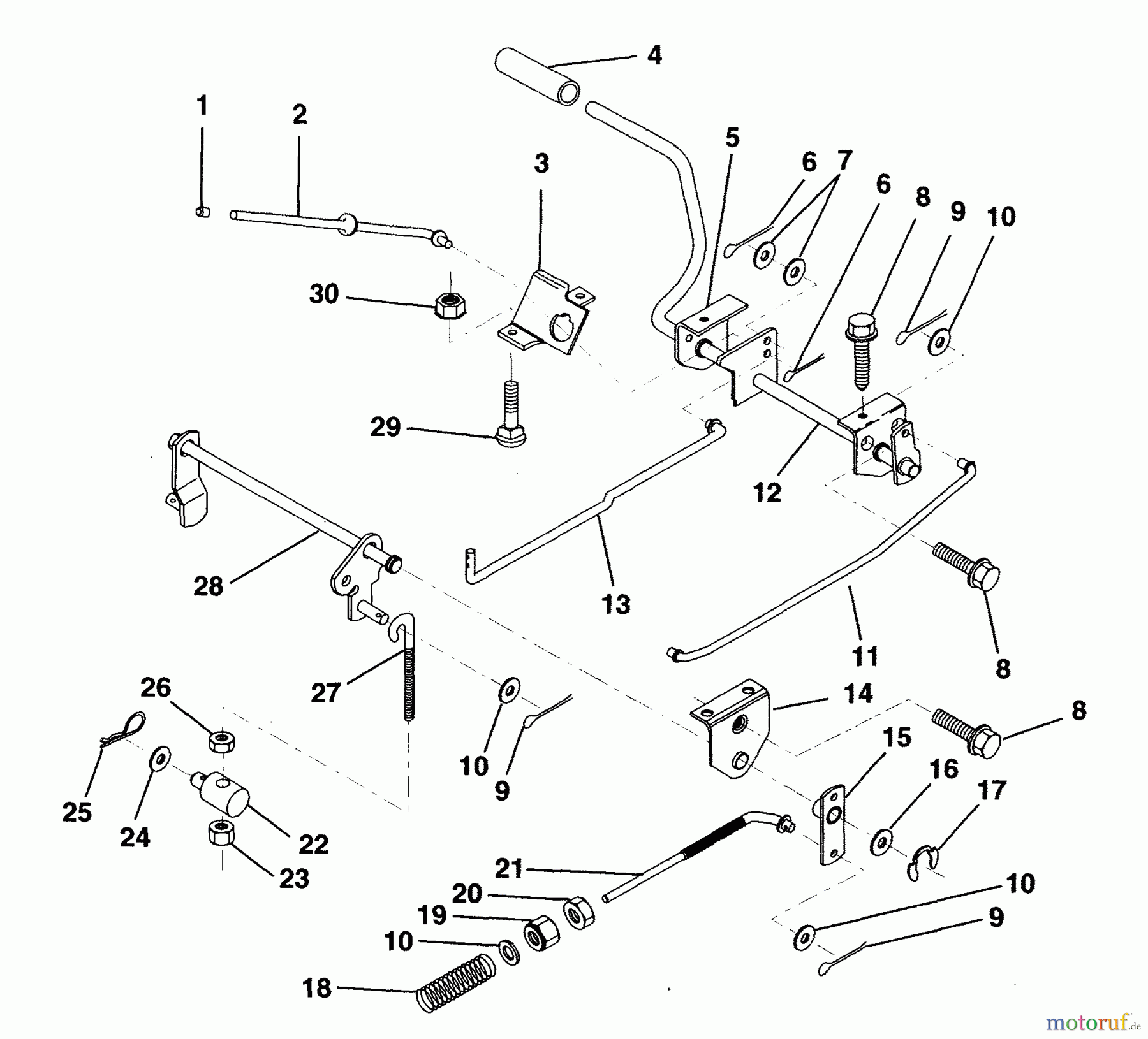 Husqvarna Rasen und Garten Traktoren LR 100 (954000572) - Husqvarna Lawn Tractor (1995-03 to 1995-02) Brake/Mower Lift