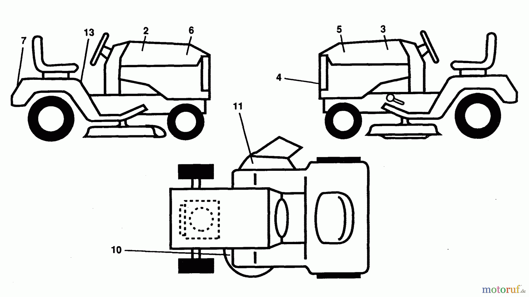 Husqvarna Rasen und Garten Traktoren LR 100 (954000572) - Husqvarna Lawn Tractor (1995-03 to 1995-02) Decals