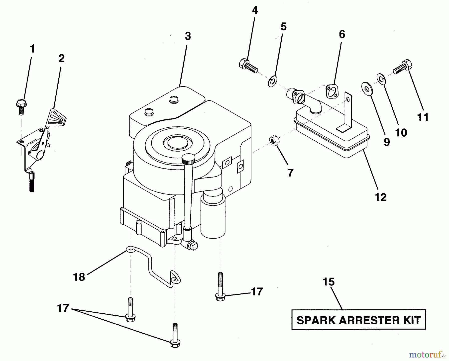 Husqvarna Rasen und Garten Traktoren LR 100 (954000572) - Husqvarna Lawn Tractor (1995-03 to 1995-02) Engine