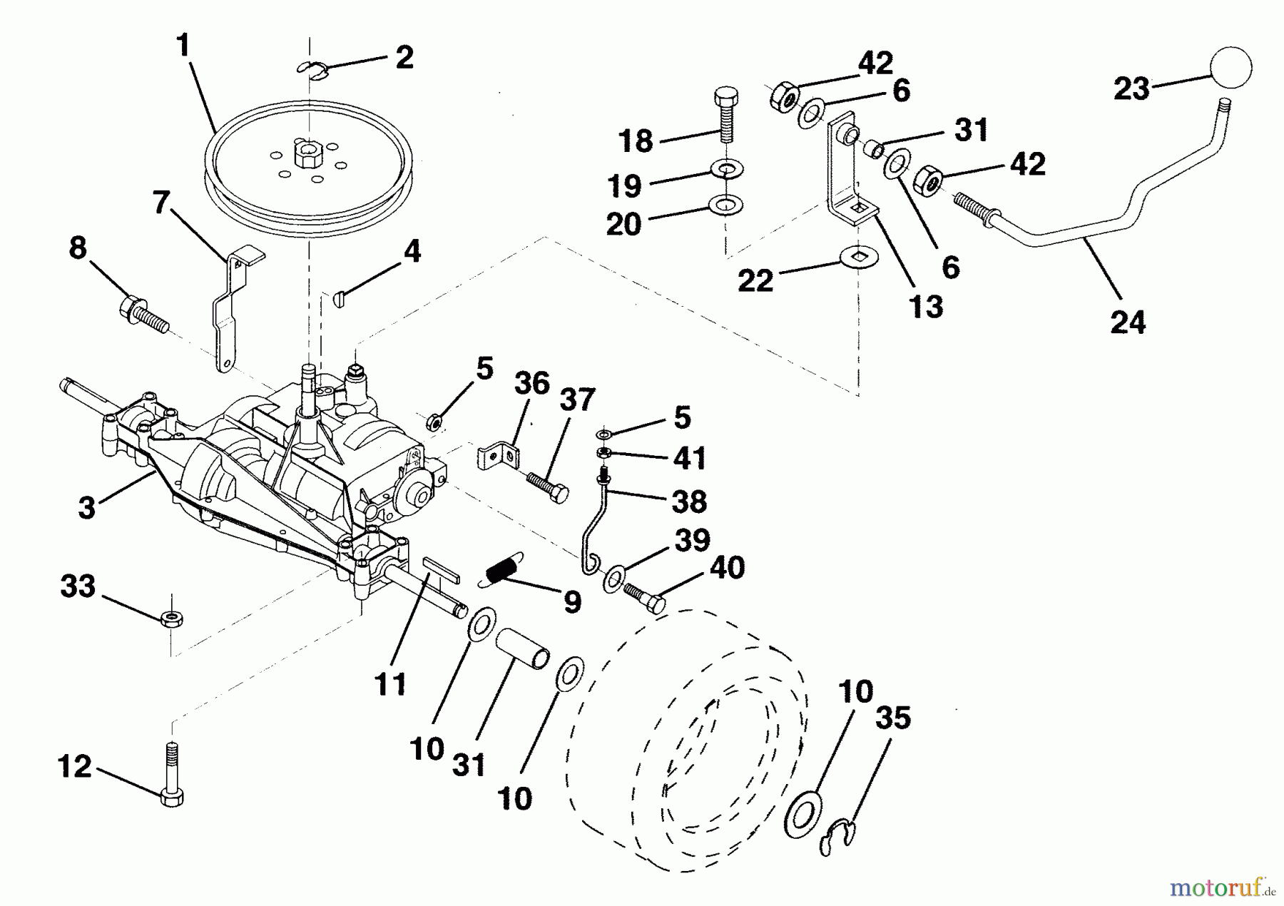 Husqvarna Rasen und Garten Traktoren LR 100 (954000572) - Husqvarna Lawn Tractor (1995-03 to 1995-02) Transaxle