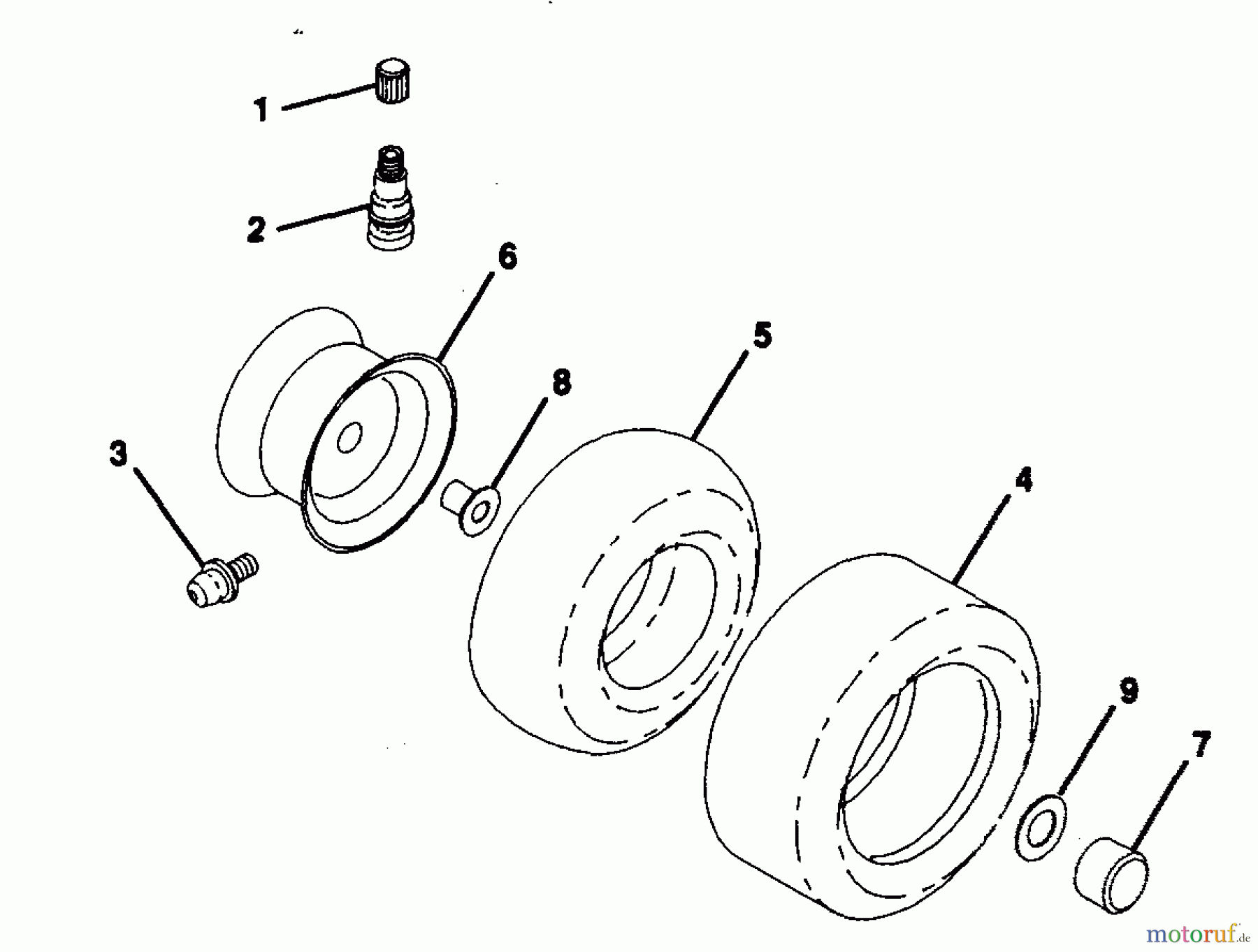 Husqvarna Rasen und Garten Traktoren LR 100 (954000572) - Husqvarna Lawn Tractor (1995-03 to 1995-02) Wheels and Tires
