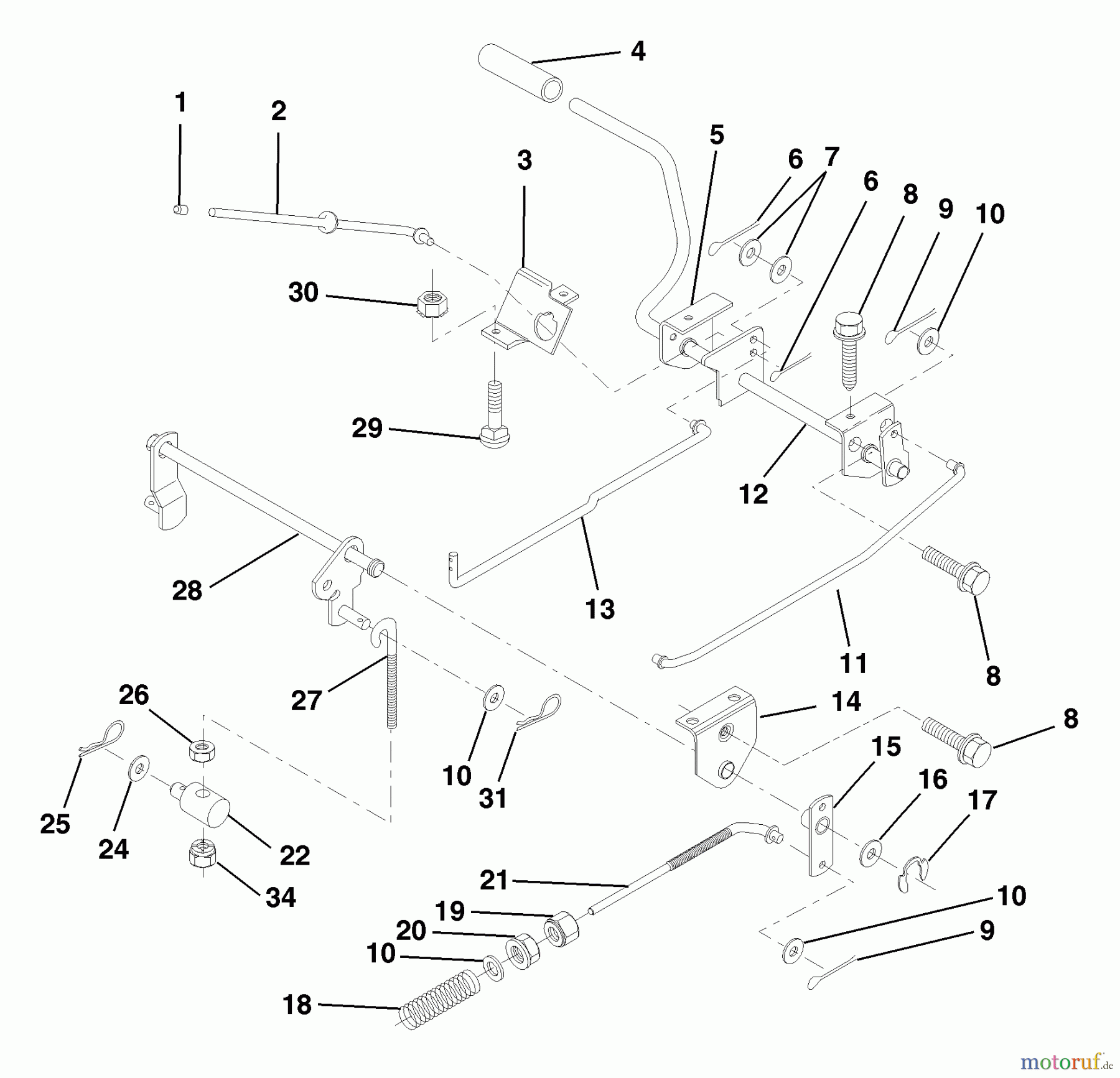 Husqvarna Rasen und Garten Traktoren LR 110 (954001232C) - Husqvarna Lawn Tractor (1995-08 & After) Brake/Rear Mower Lift Assembly