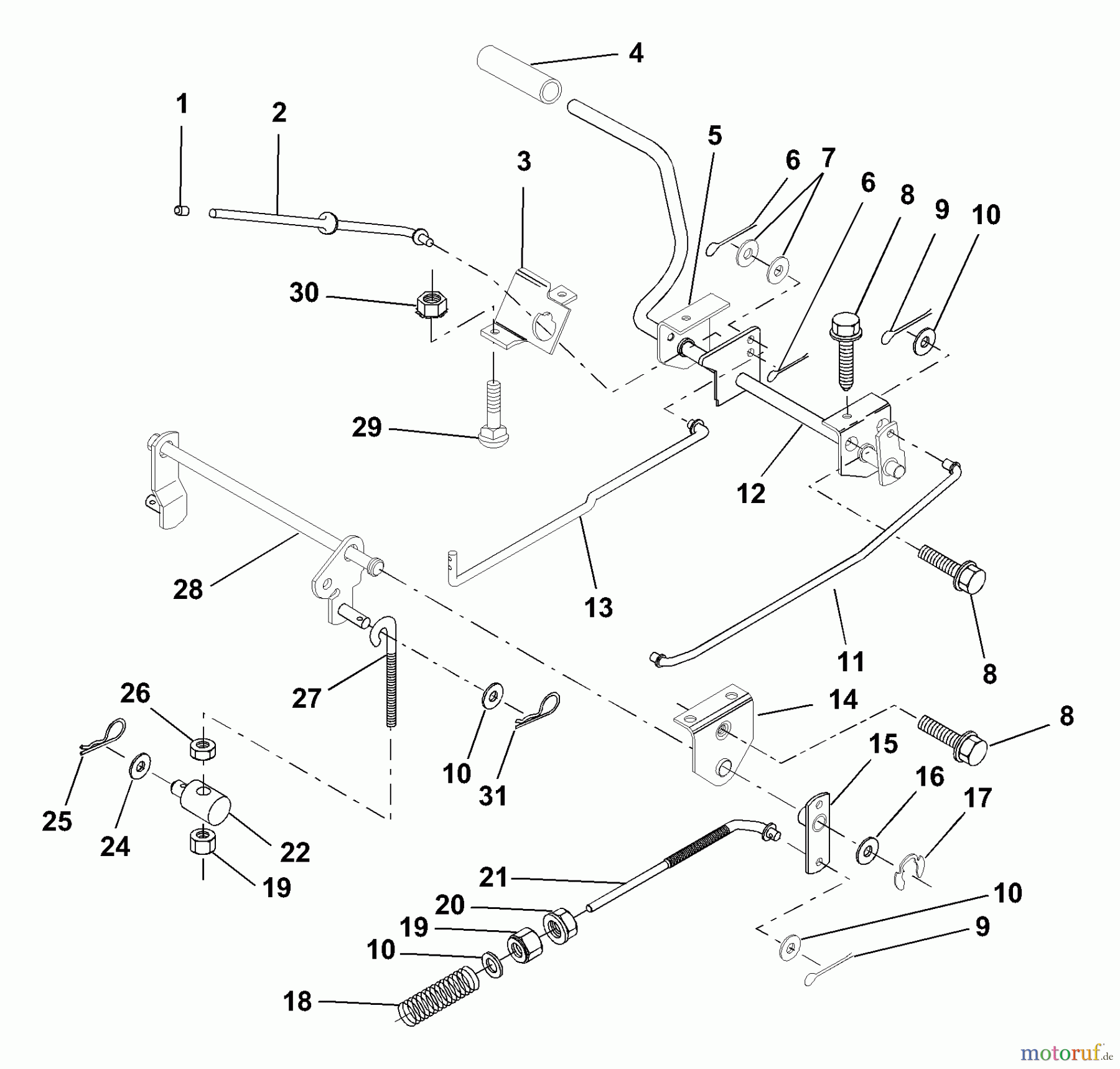 Husqvarna Rasen und Garten Traktoren LR 111 (954001212A) - Husqvarna Lawn Tractor (1994-07 & After) Brake/Rear Mower Lift Assembly
