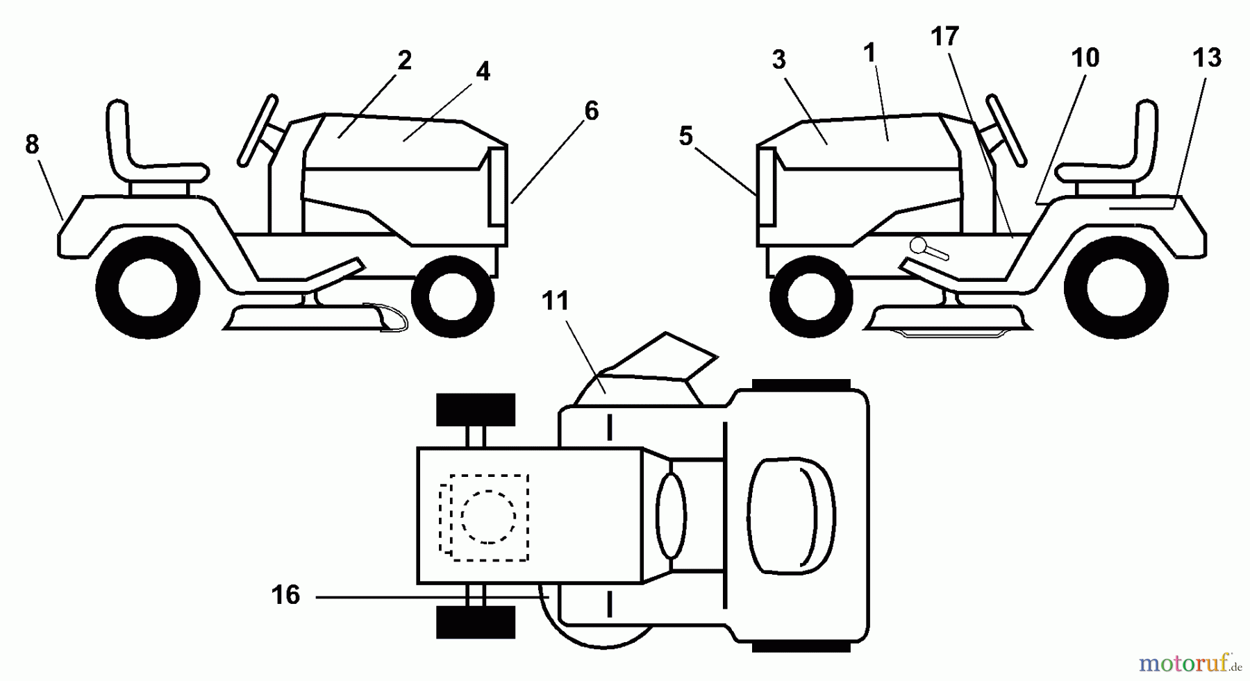 Husqvarna Rasen und Garten Traktoren LR 111 (954001212A) - Husqvarna Lawn Tractor (1994-07 & After) Decals