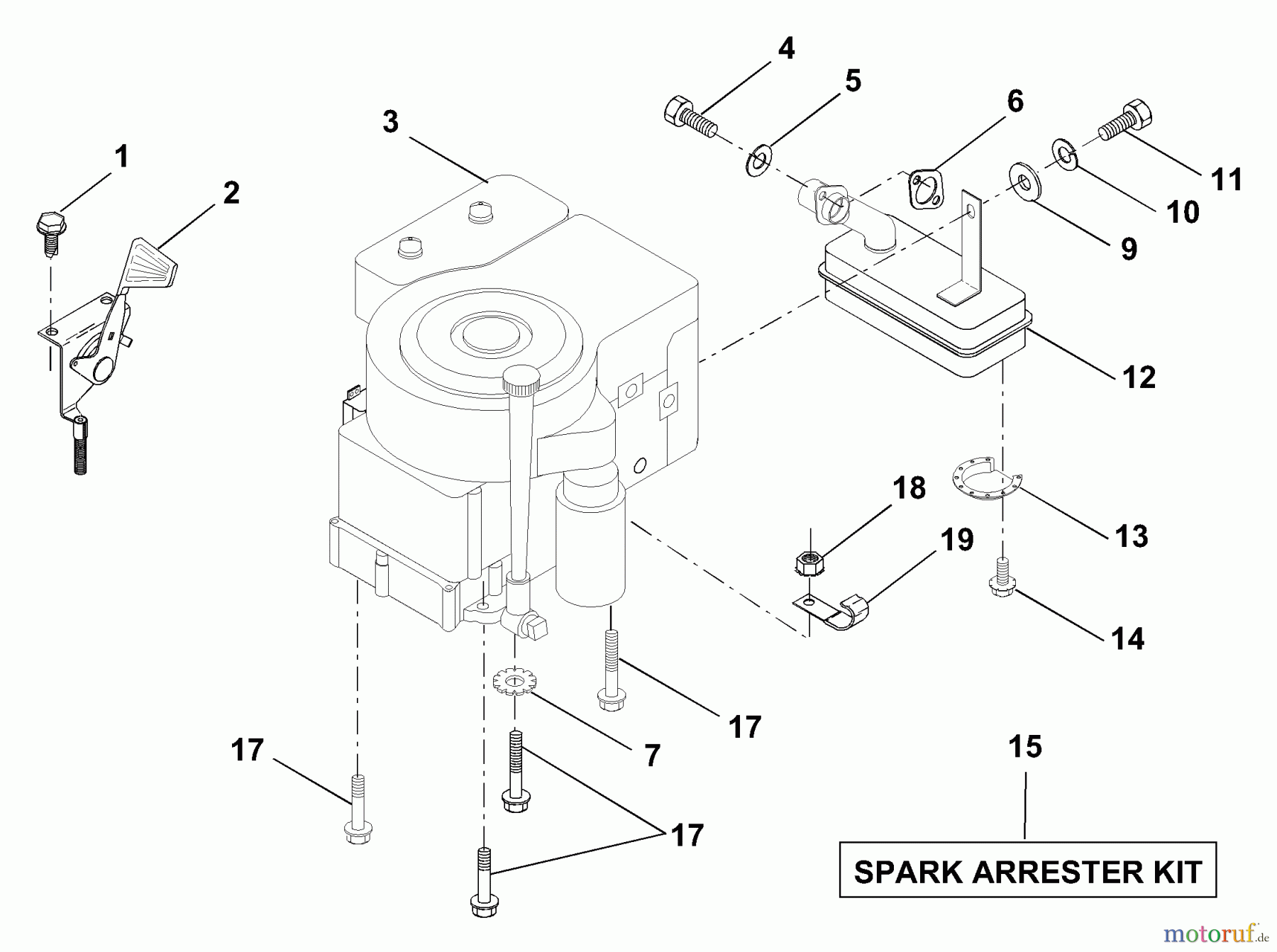 Husqvarna Rasen und Garten Traktoren LR 111 (954001212A) - Husqvarna Lawn Tractor (1994-07 & After) Engine