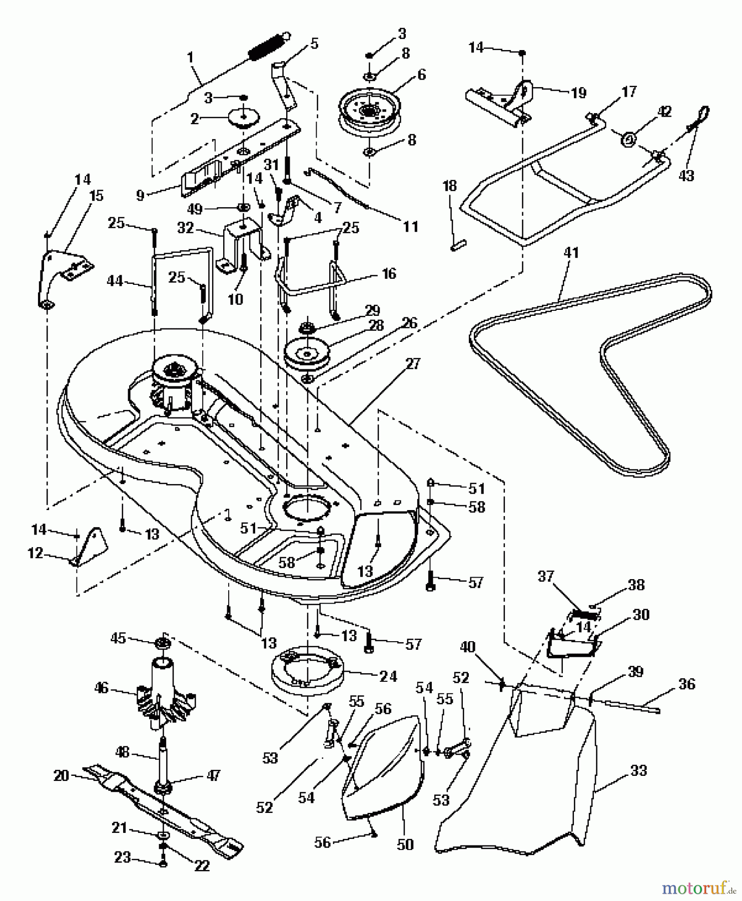 Husqvarna Rasen und Garten Traktoren LR 111 (954001212A) - Husqvarna Lawn Tractor (1994-07 & After) Mower Deck