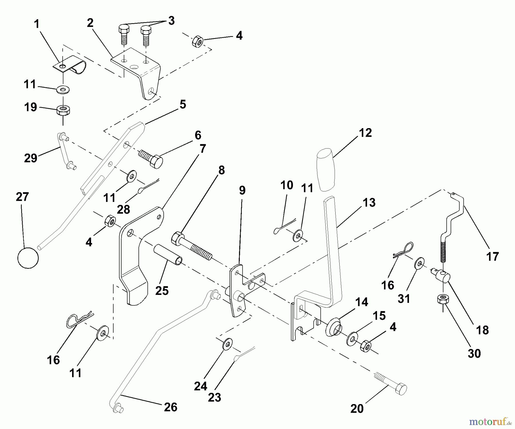 Husqvarna Rasen und Garten Traktoren LR 111 (954001212A) - Husqvarna Lawn Tractor (1994-07 & After) Mower Lift Lever