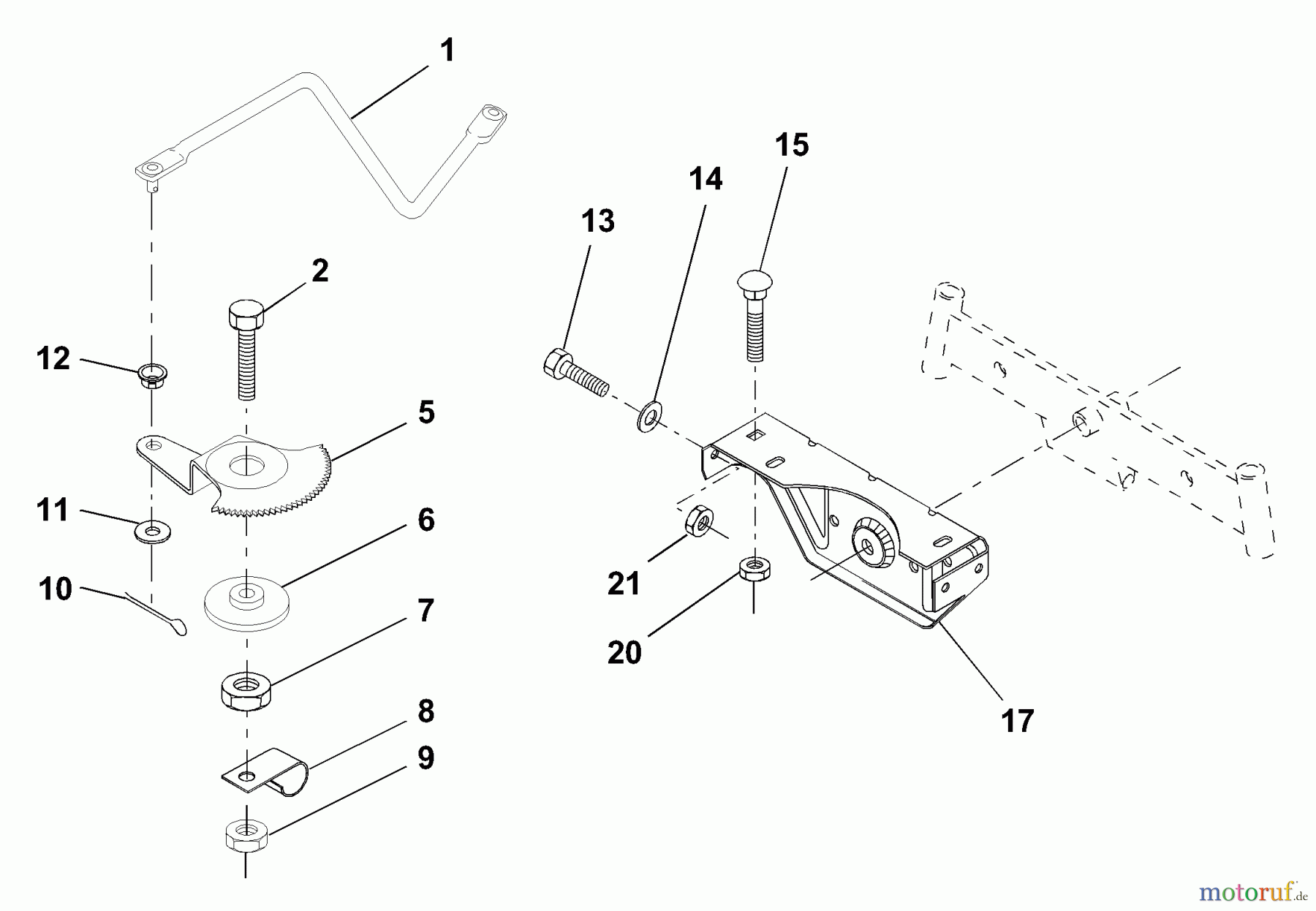 Husqvarna Rasen und Garten Traktoren LR 111 (954001212A) - Husqvarna Lawn Tractor (1994-07 & After) Sector Gear/Axle Support