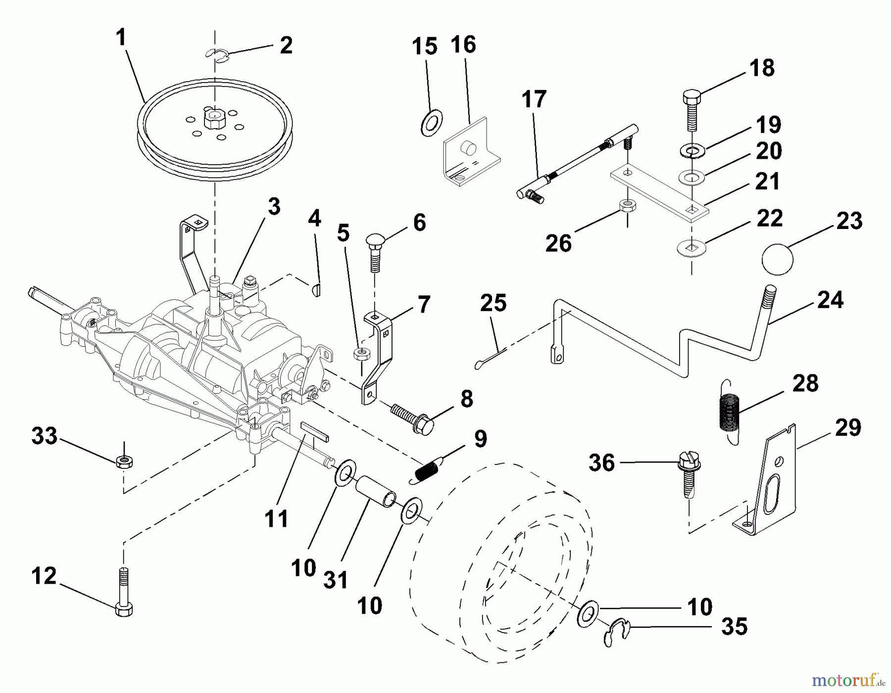 Husqvarna Rasen und Garten Traktoren LR 111 (954001212A) - Husqvarna Lawn Tractor (1994-07 & After) Transaxle
