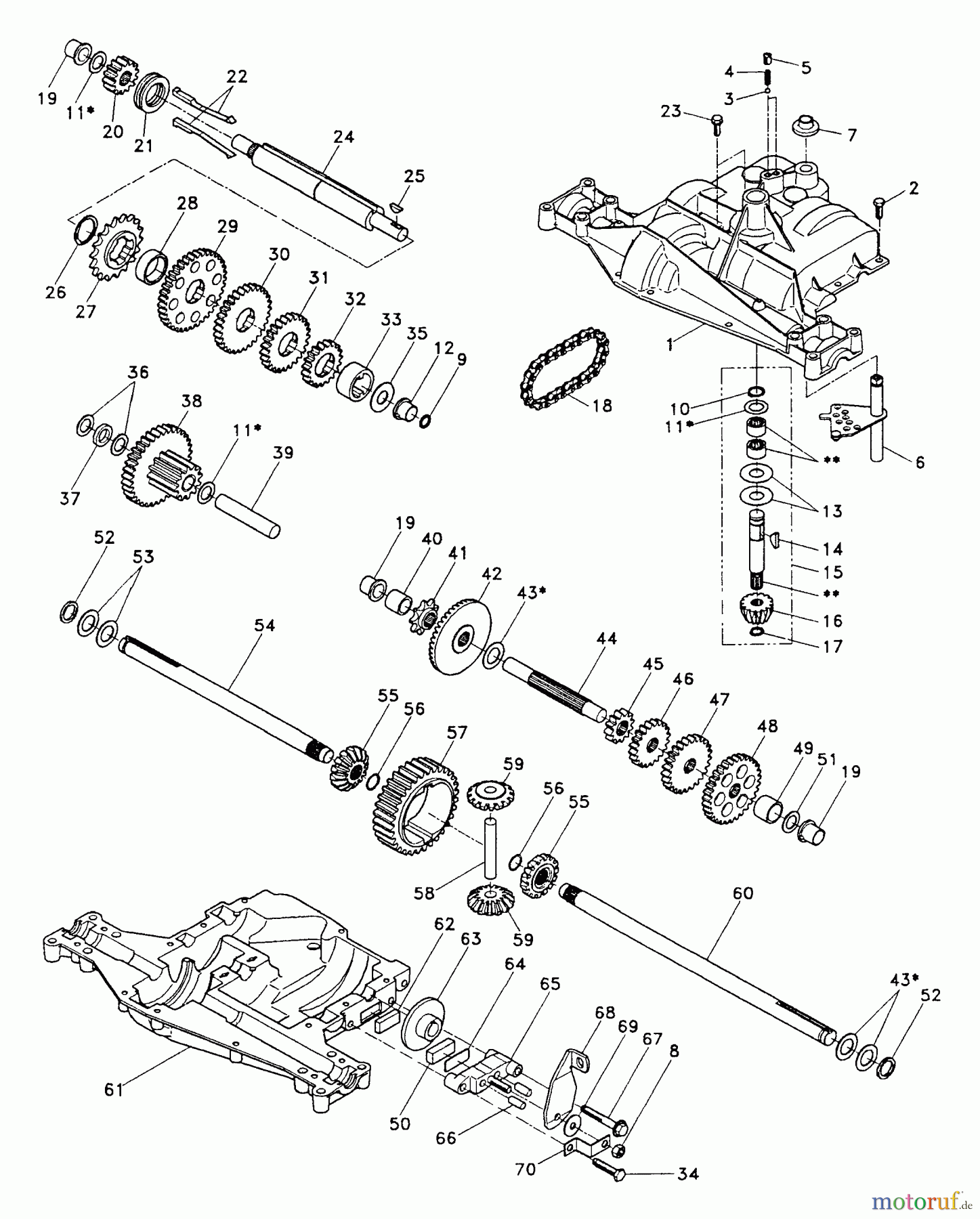 Husqvarna Rasen und Garten Traktoren LR 12 (954000752) (HAR1236A) - Husqvarna Lawn Tractor (1994-05 & After) Dana Transaxle