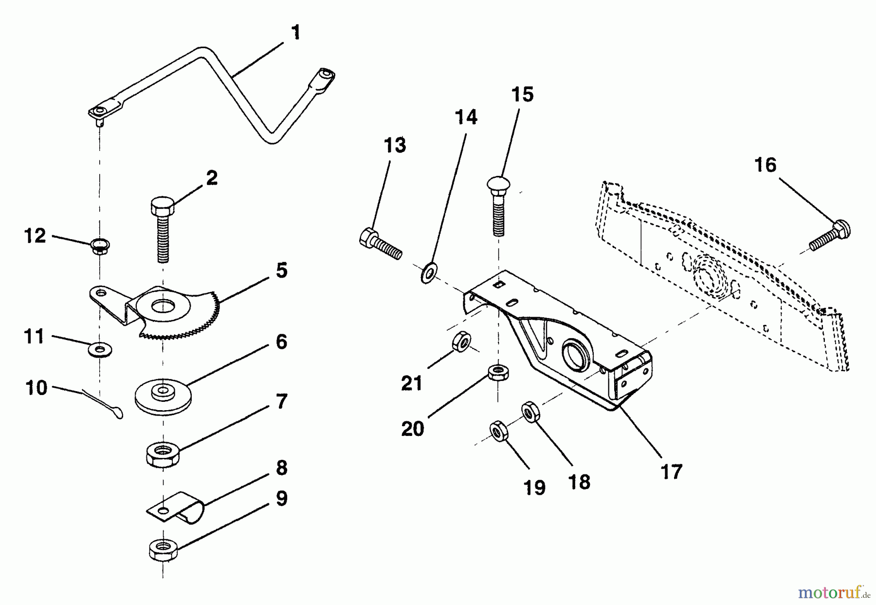 Husqvarna Rasen und Garten Traktoren LR 12 (954000752) (HAR1236A) - Husqvarna Lawn Tractor (1994-05 & After) Sector Gear/Axle Support