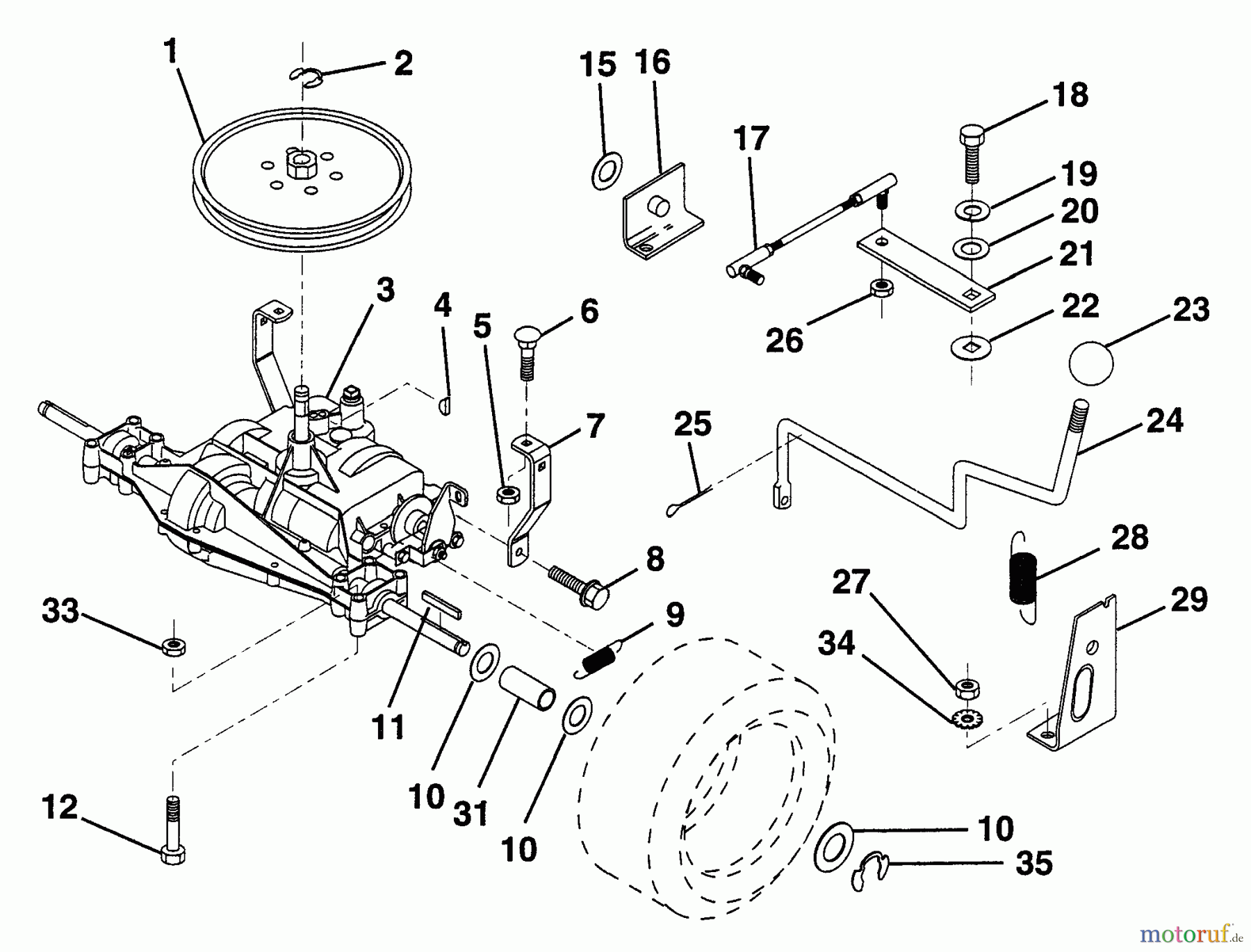 Husqvarna Rasen und Garten Traktoren LR 12 (954000752) (HAR1236A) - Husqvarna Lawn Tractor (1994-05 & After) Transaxle
